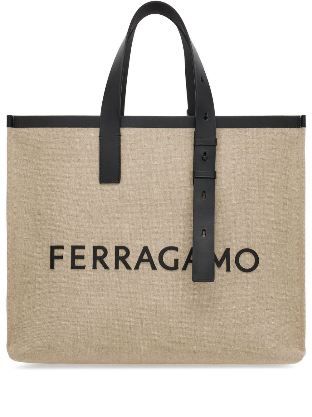 Ferragamo Men's Logo-Embossed Leather Tote Bag