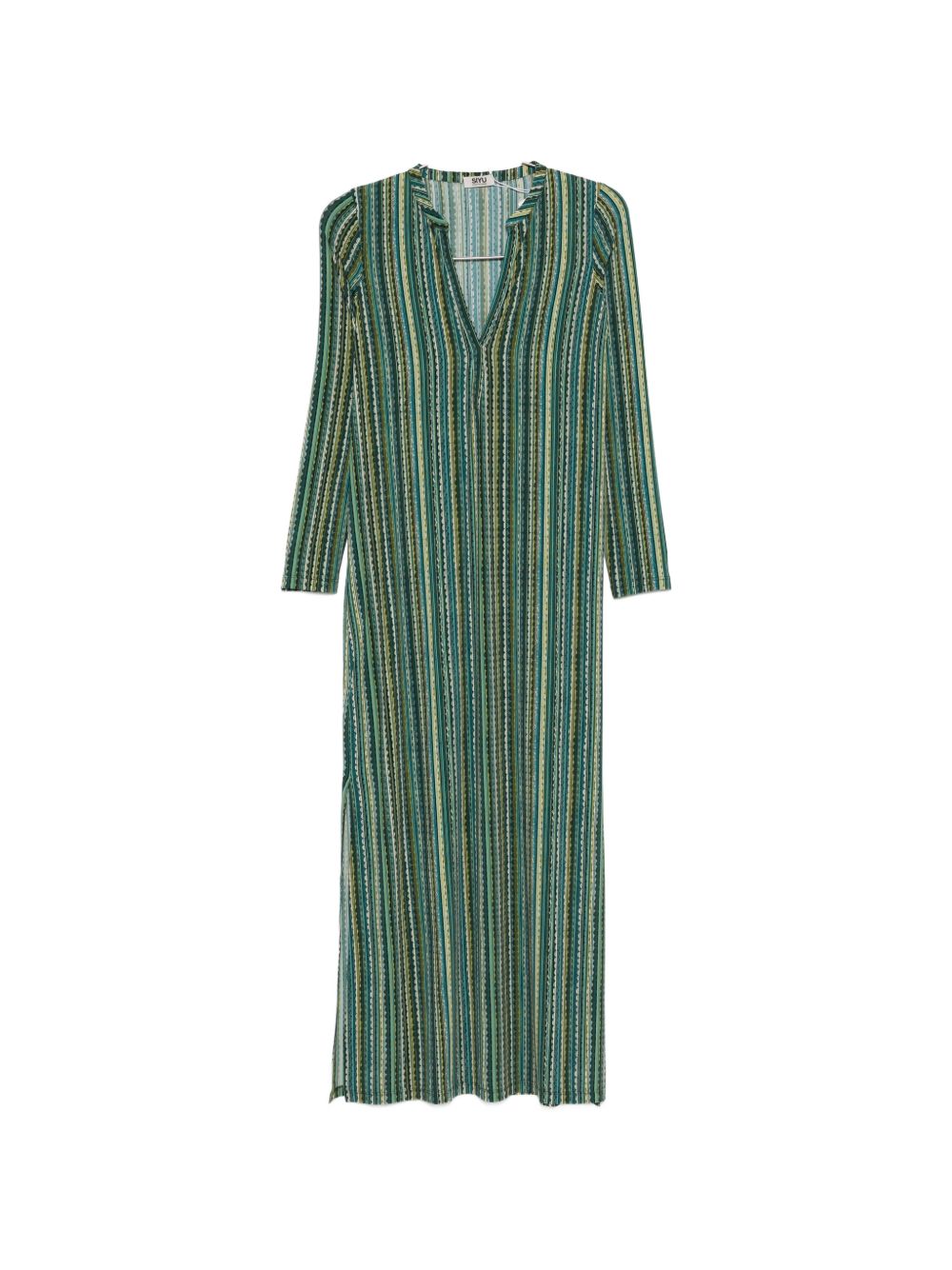 Siyu V-neck long sleeves split hem Baez kaftan dress