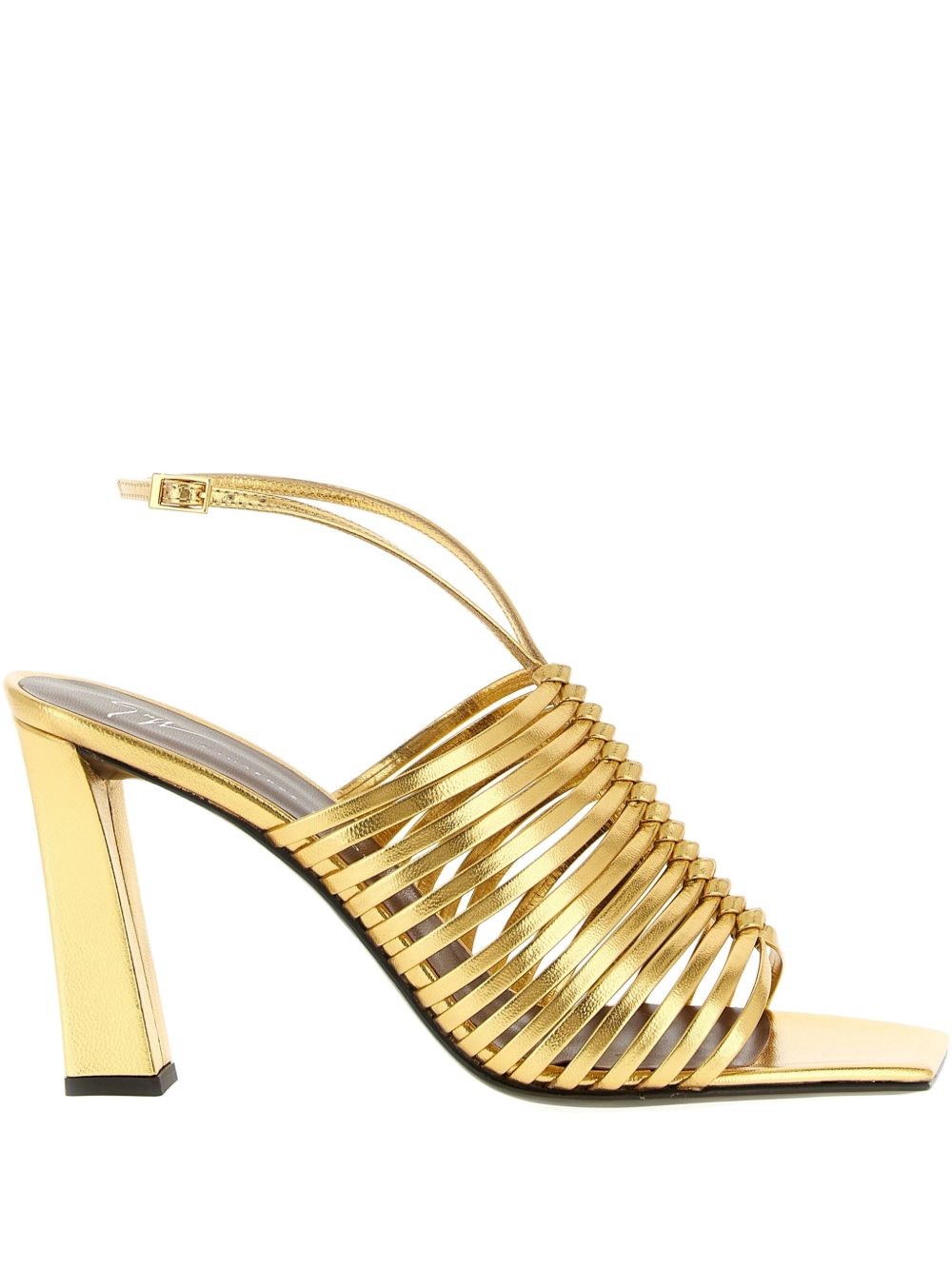 Giuseppe Zanotti Savoia metallic leather sandal.