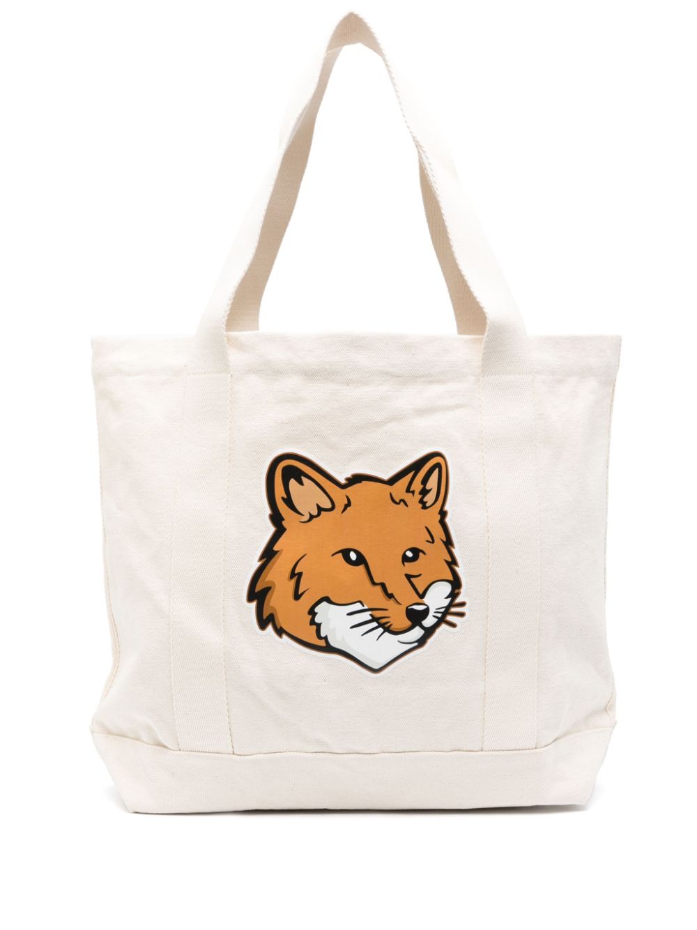 Maison Kitsune fox head-print cotton tote
