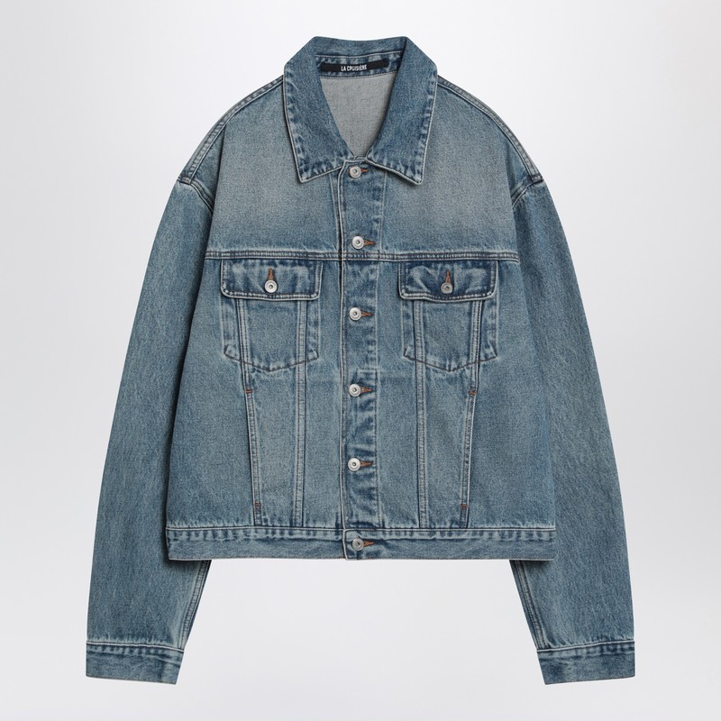 Jacquemus Men's Light Blue Washed Denim Jacket