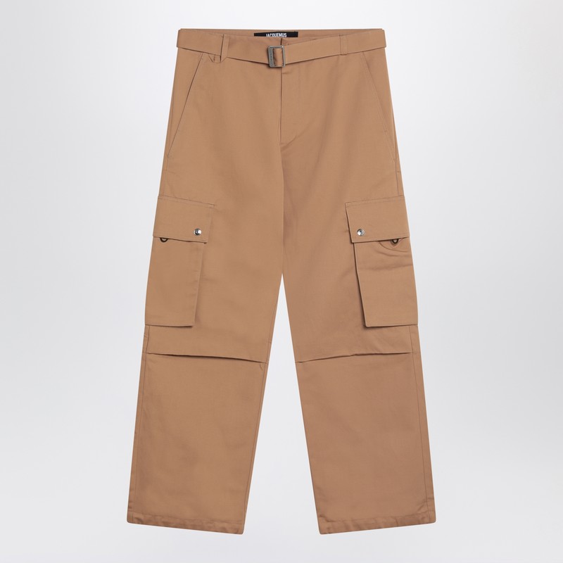 Jacquemus Men's Camel-Coloured Cargo Trousers