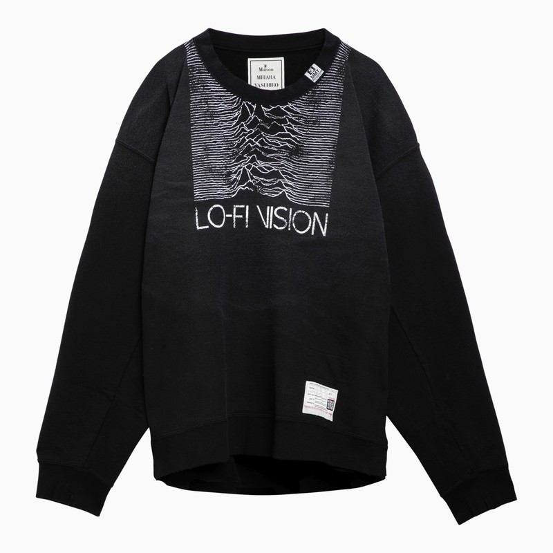 Maison Mihara Yasuhiro Men's Black Cotton Sweatshirt With Double Neckline