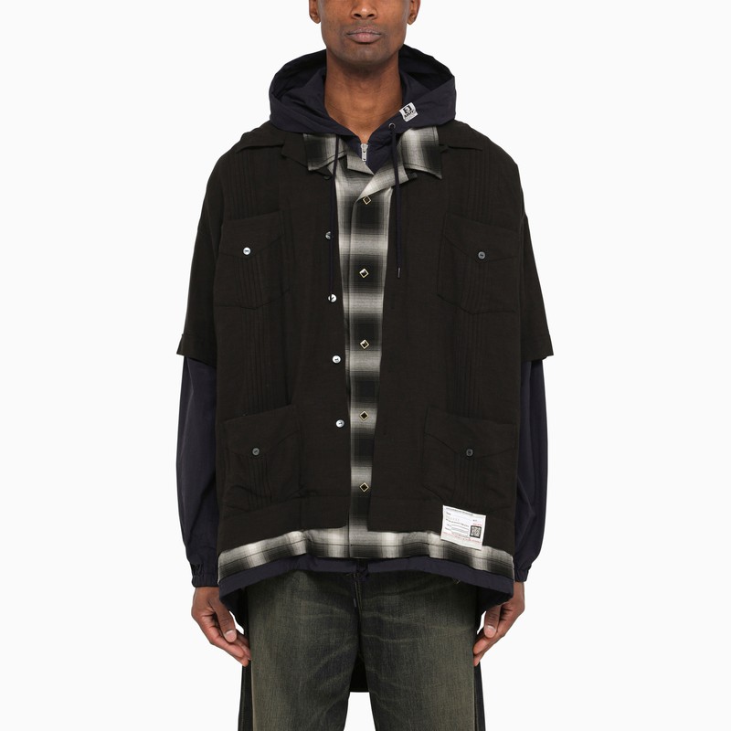 Maison Mihara Yasuhiro Men's Three-Layer Hooded Shirt