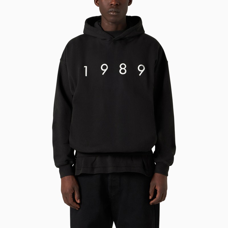 1989 Studio Men's 1989 Logo Black Cotton Hoodie