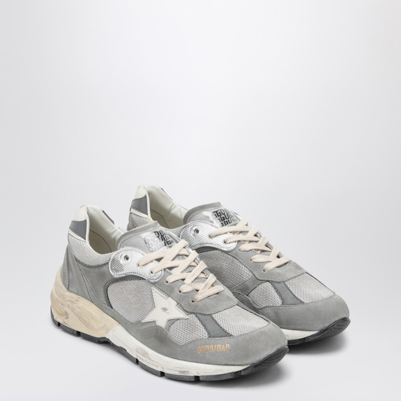 Golden Goose Men's Grey Silver Dad-Star Trainer