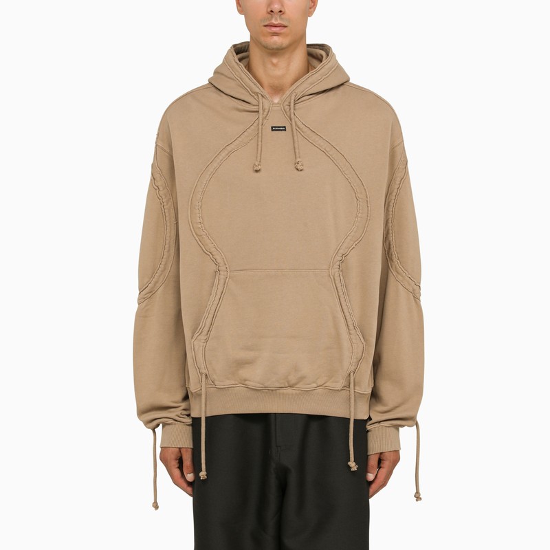 Bluemarble Men's Beige Cotton Hoodie