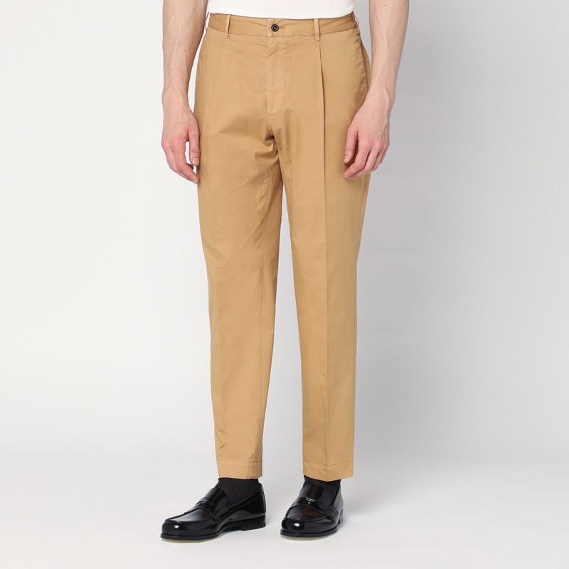 Santaniello Men's Beige Cotton Trousers