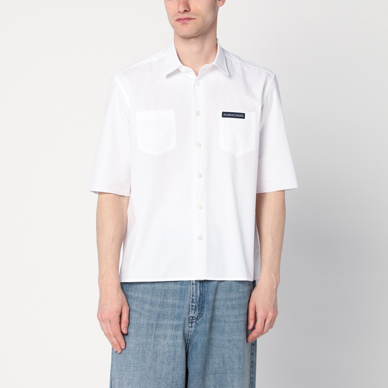 Namacheko Men's White Shirt With Logo Patch