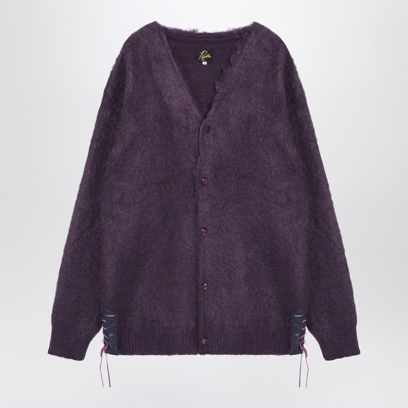 Needles Men's Cardigan Viola In Misto Mohair
