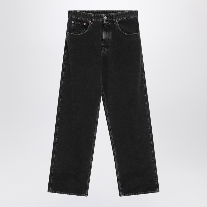 Mm6 Maison Margiela Men's Wide Jeans In Black Denim