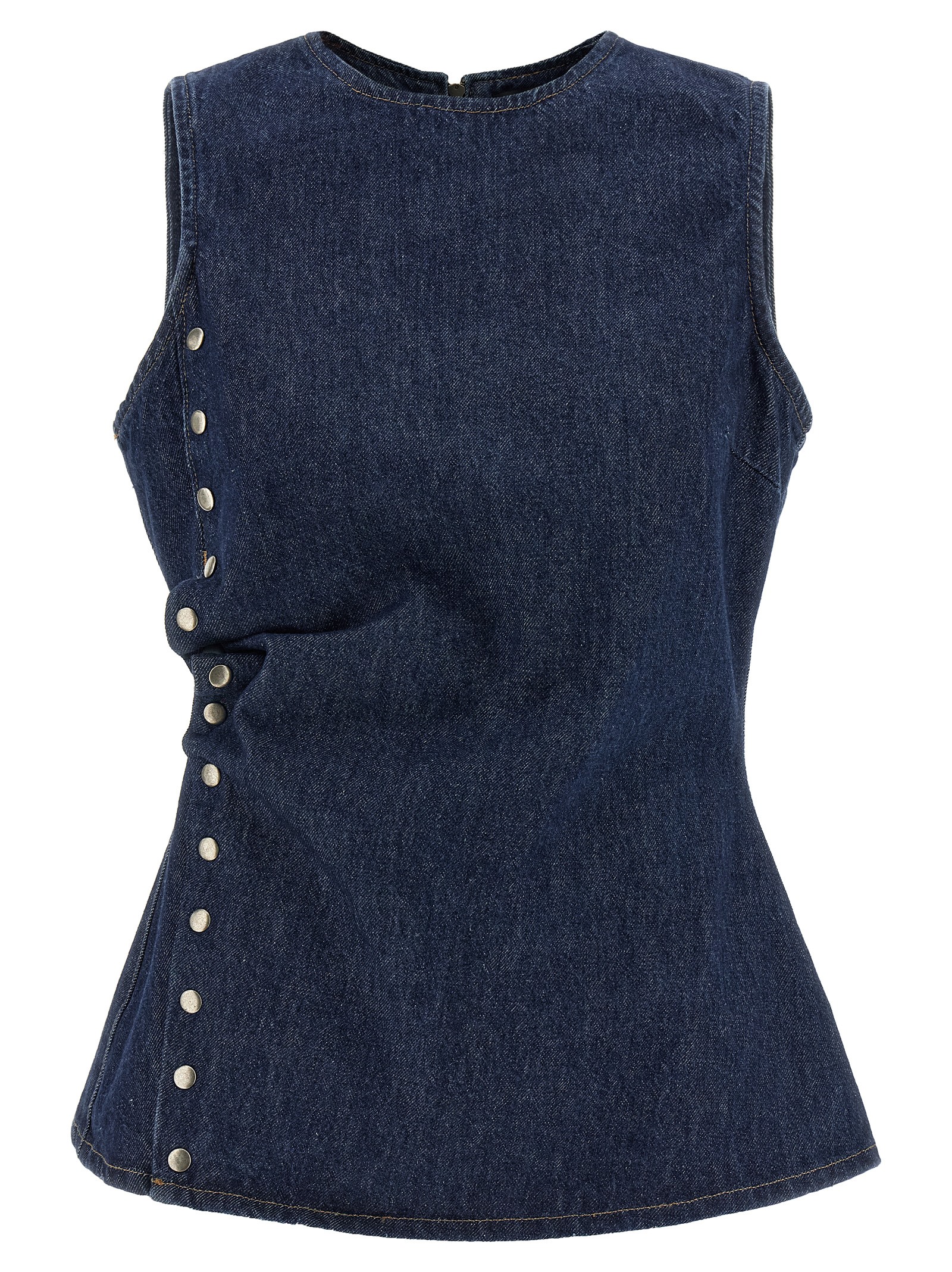 Rotate Birger Christensen Denim Buttoned Top