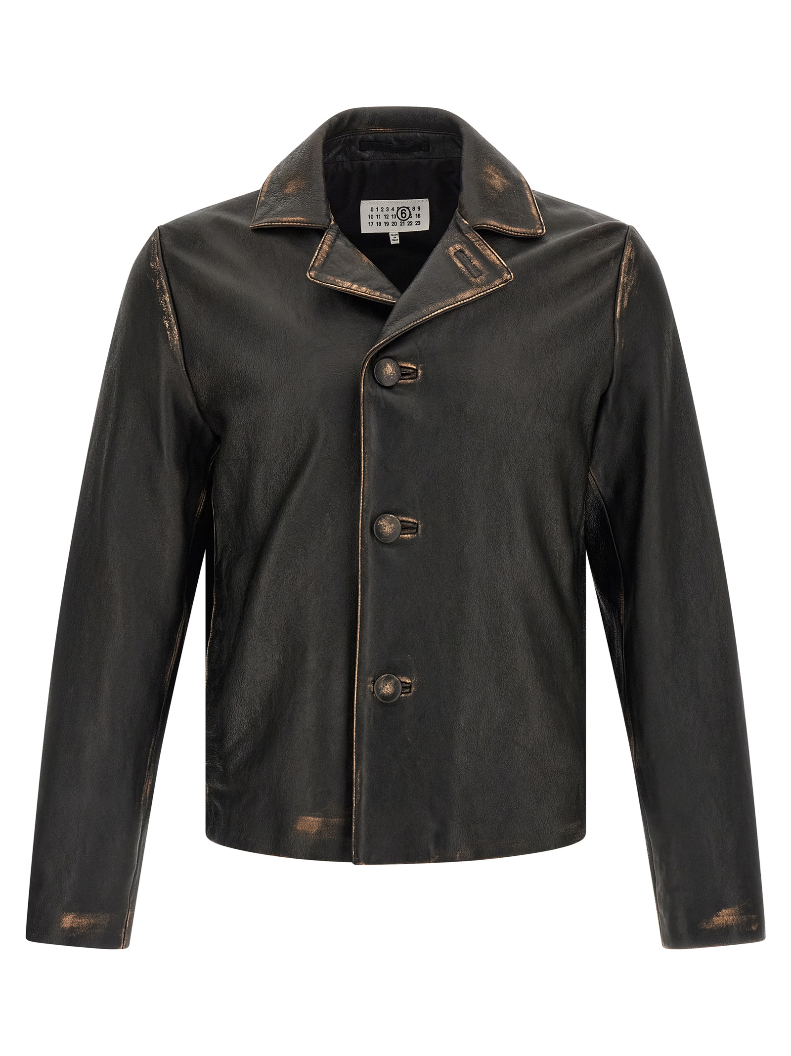 Mm6 Maison Margiela Antiqued Leather Jacket