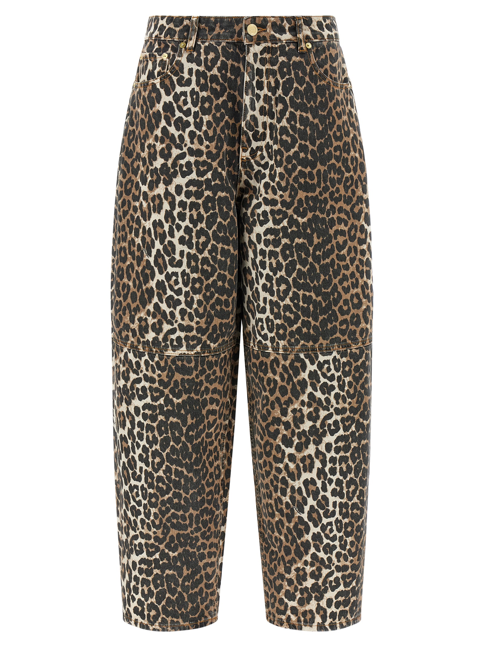 Ganni Leopard Printed Stary Jeans