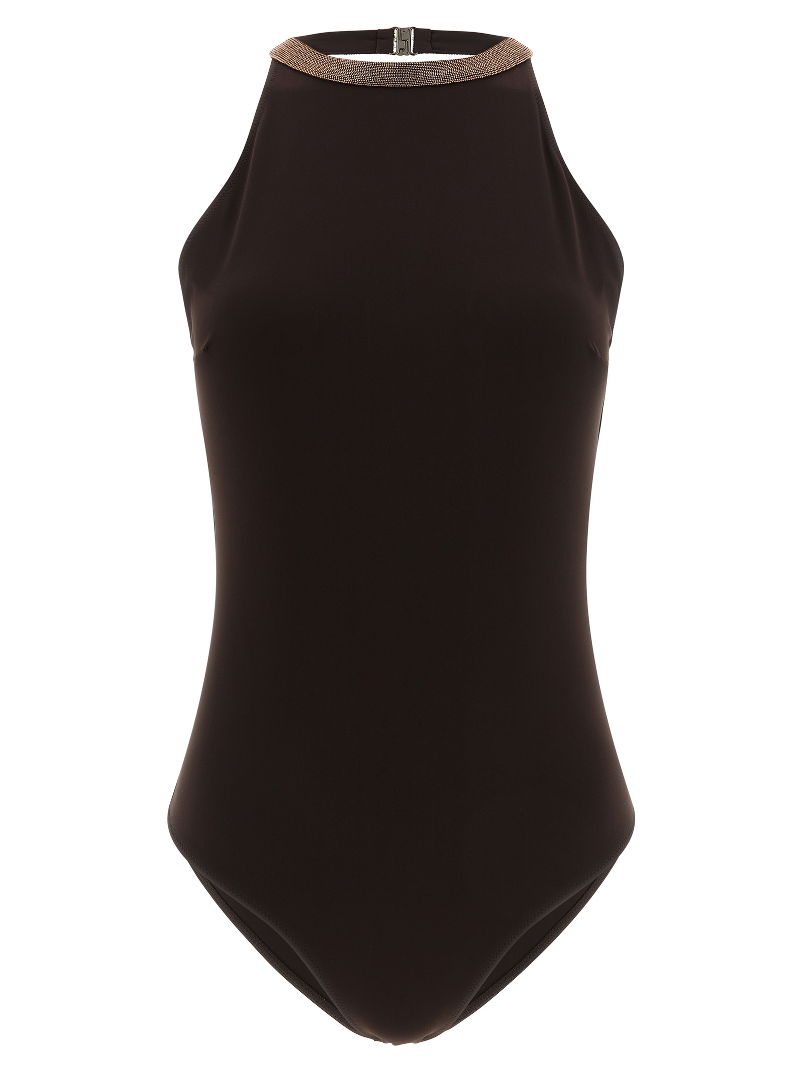 Brunello Cucinelli Precious Collar One-piece Swimsuit