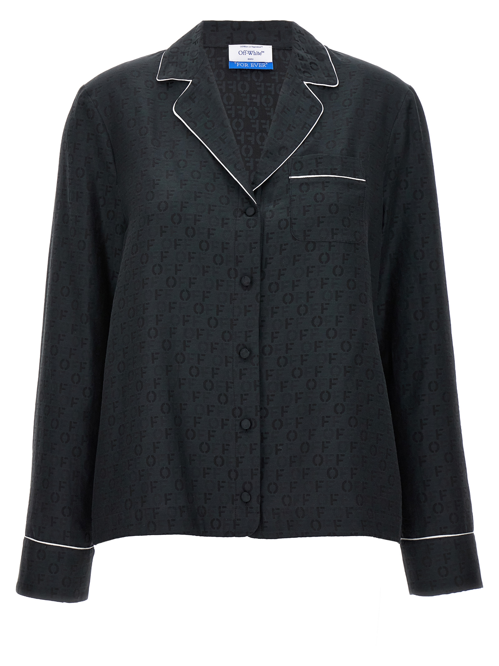 Off White Off Jaquard Pajama Shirt