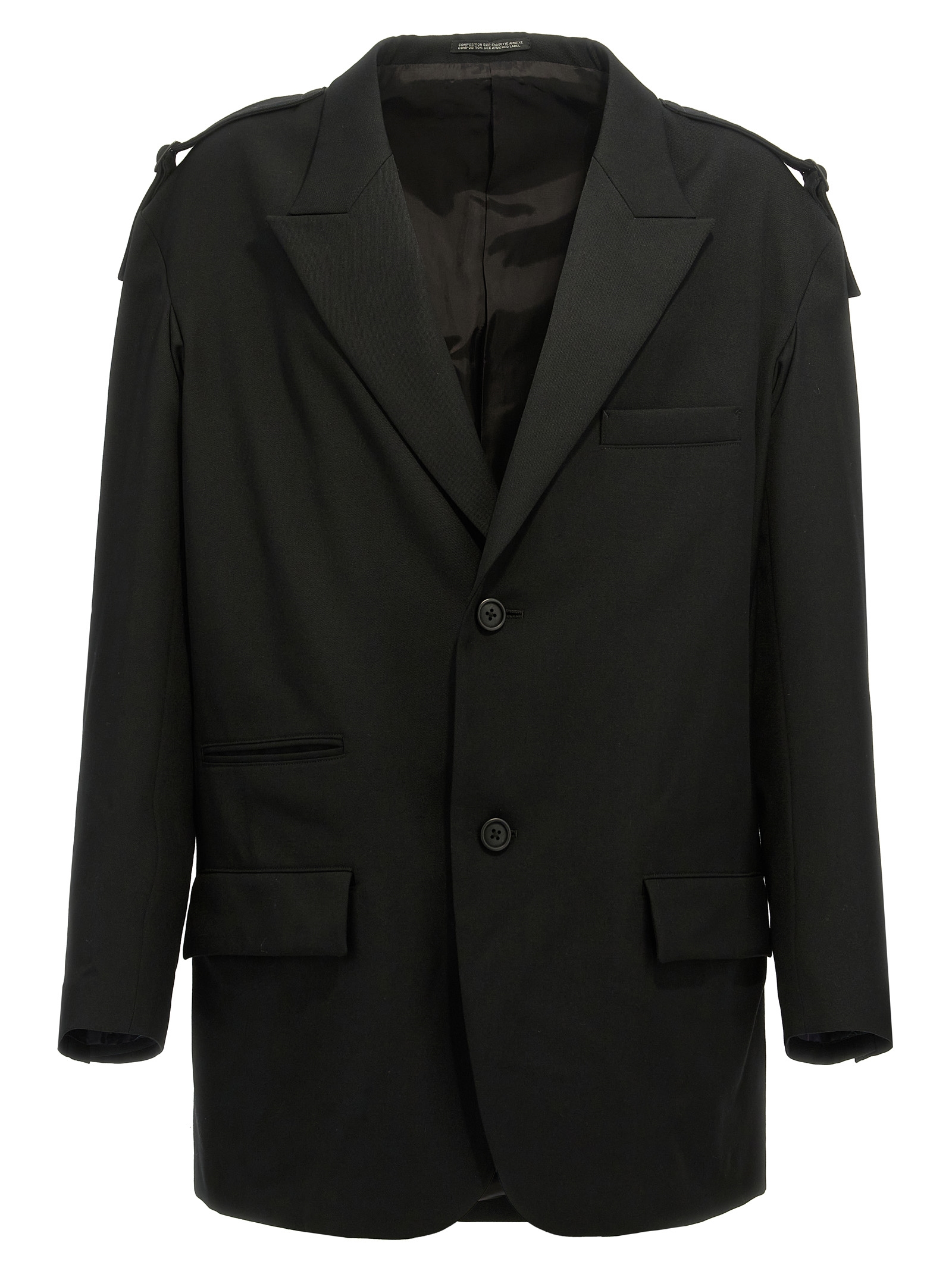 Yohji Yamamoto Single-breasted Blazer With Strap Detail