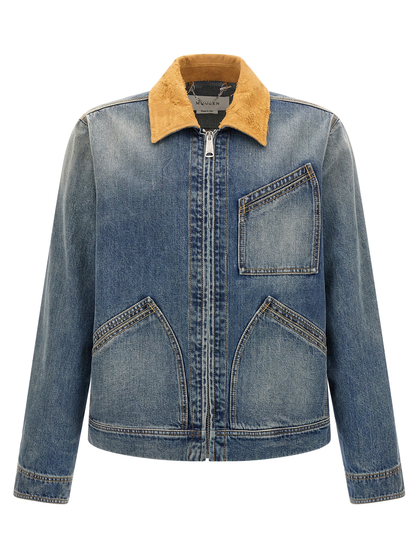 Alexander McQueen Suede Denim Jacket