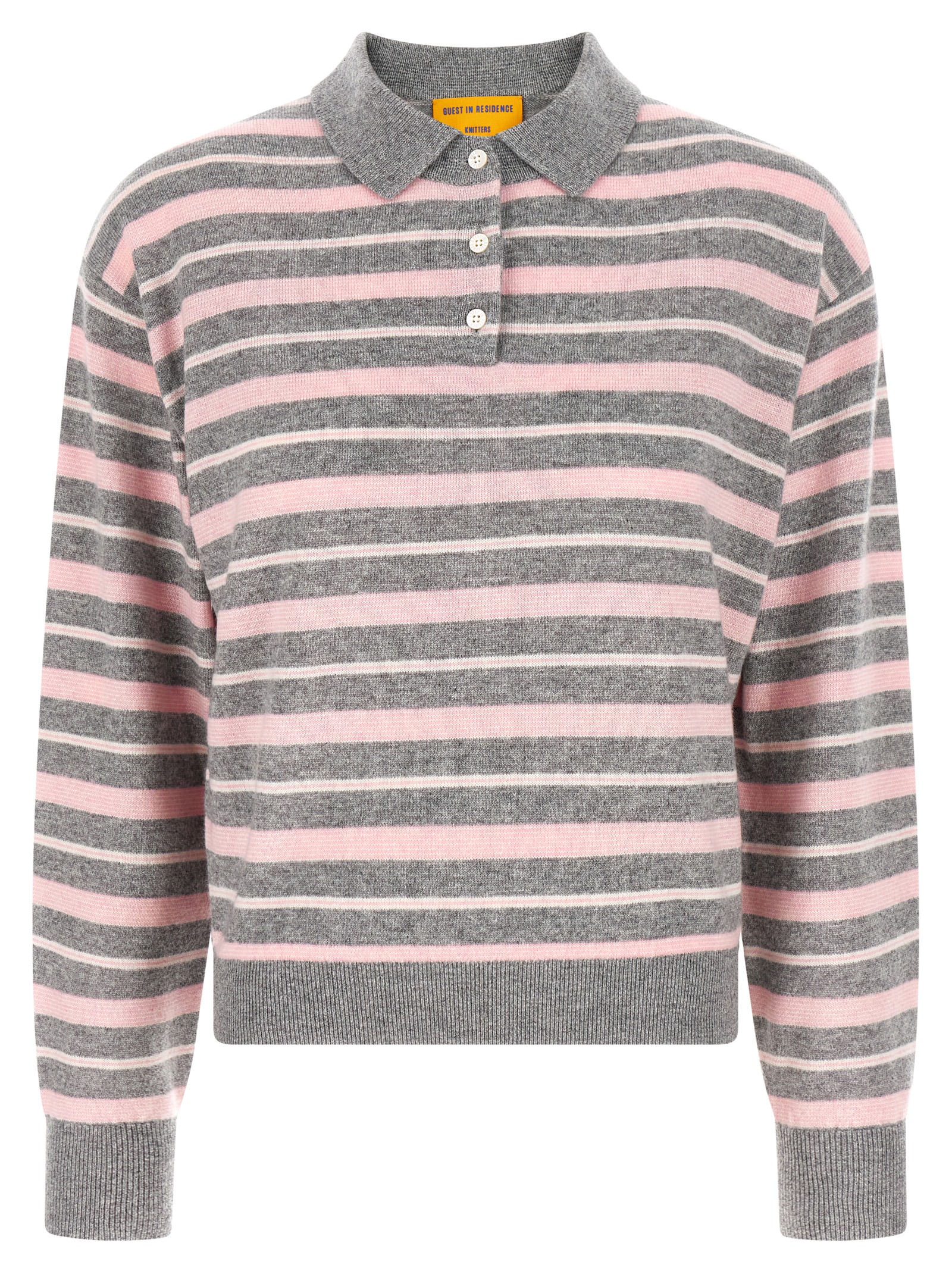 Guest In Residence Clloegiate Stripe Polo Sweater
