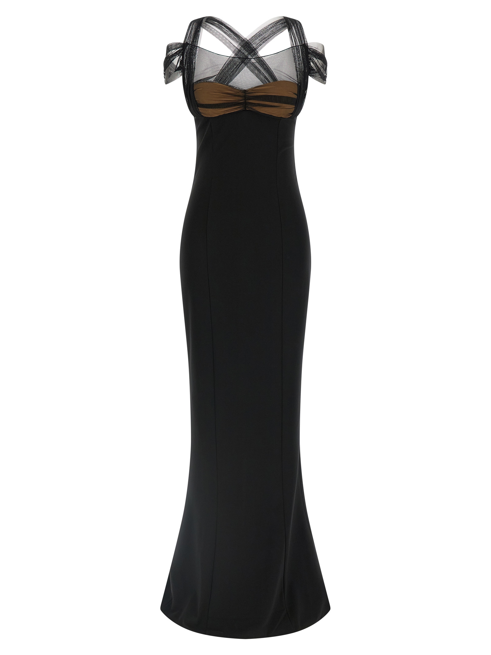 Nensi Dojaka Draped Padded Cup Maxi Dress