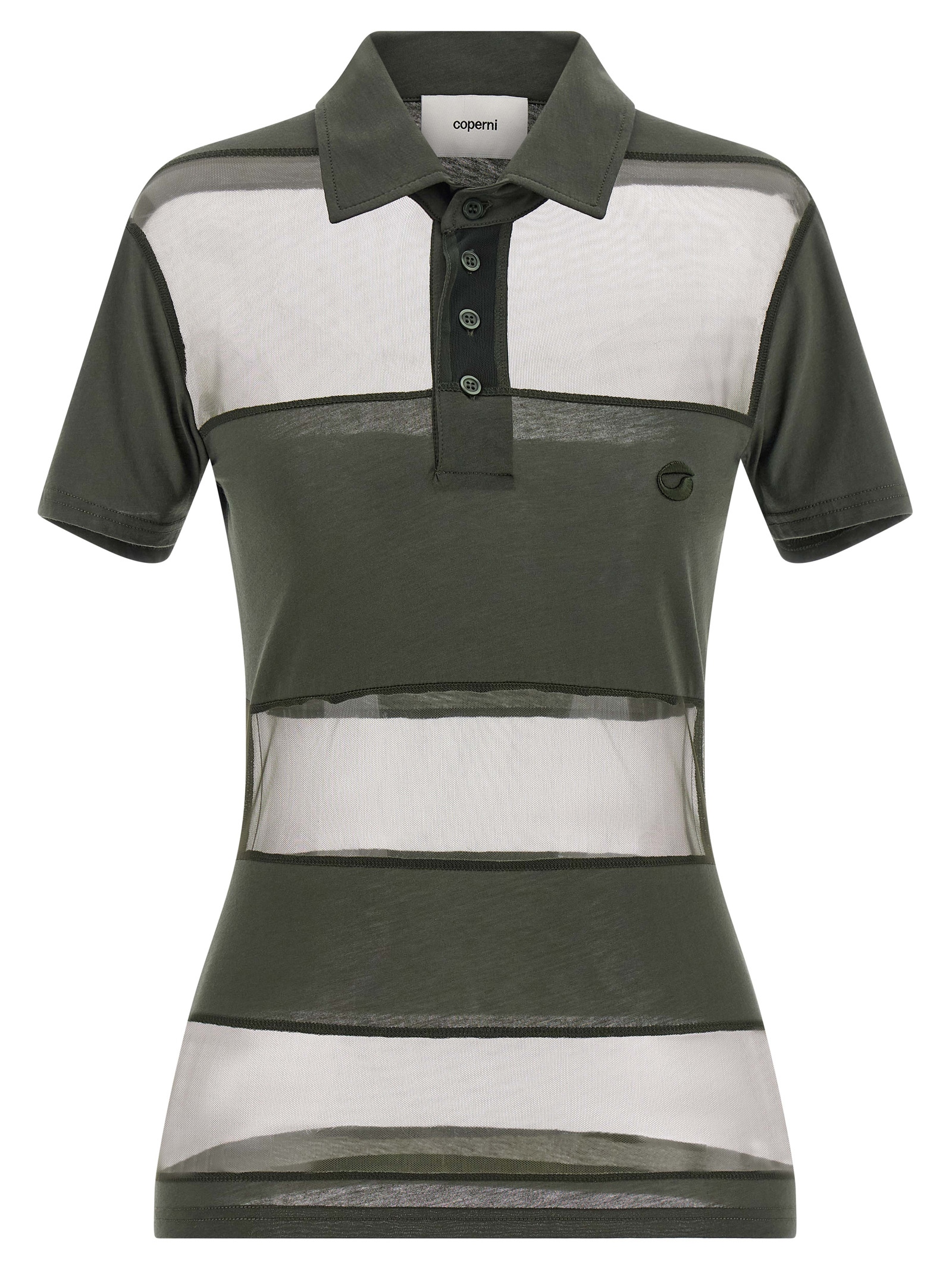 Coperni Sheer Striped Polo Shirt