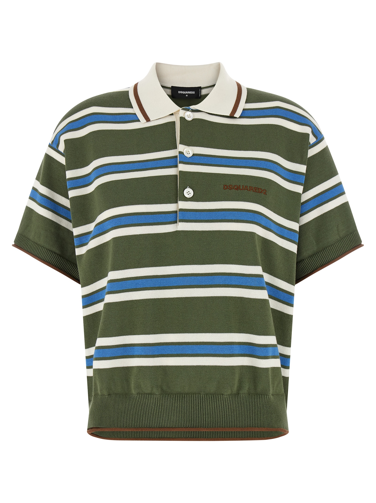 Dsquared2 Striped Knit Polo Shirt