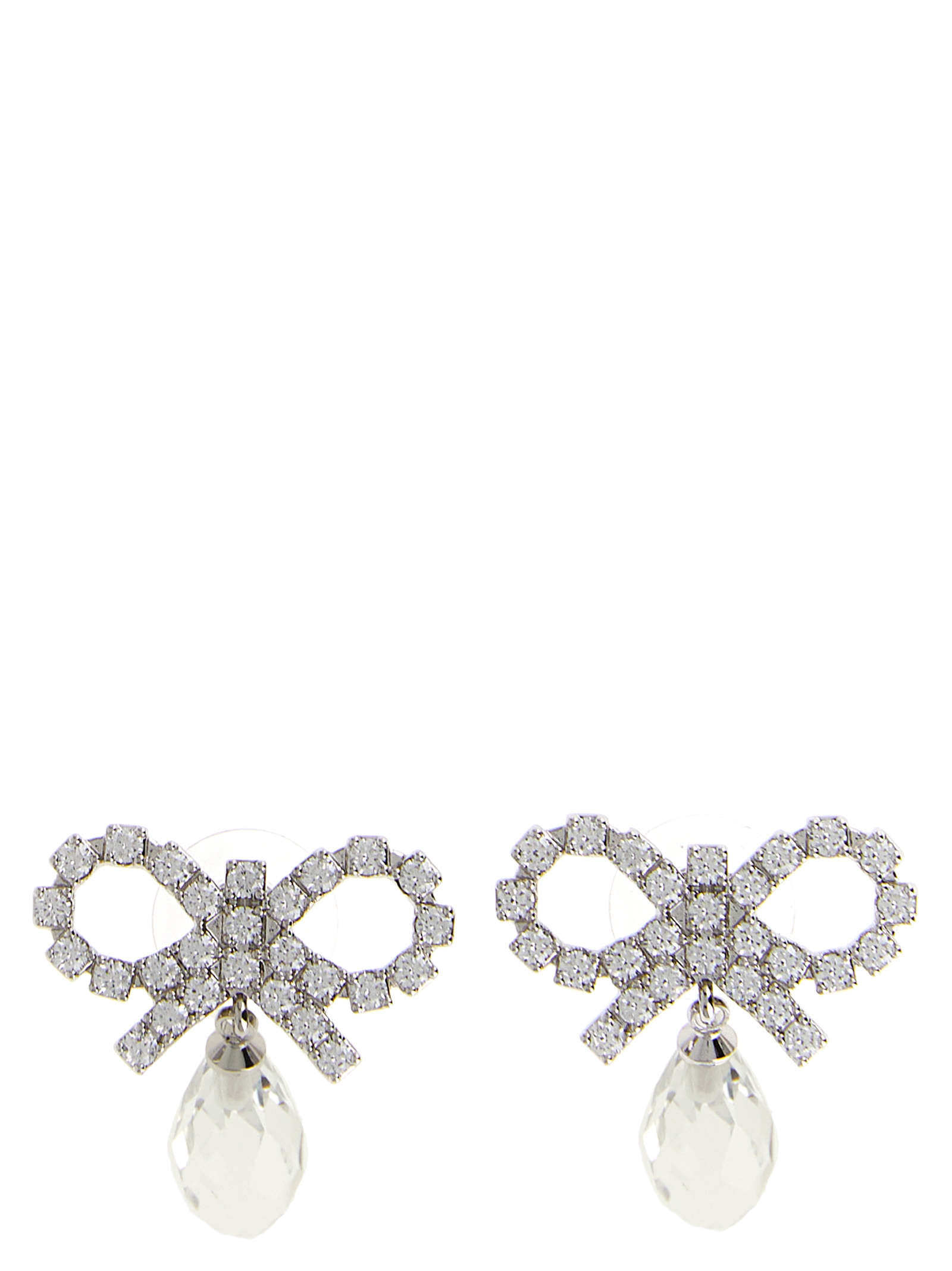 Self-Portrait Bow Crystal Droplet Earrings