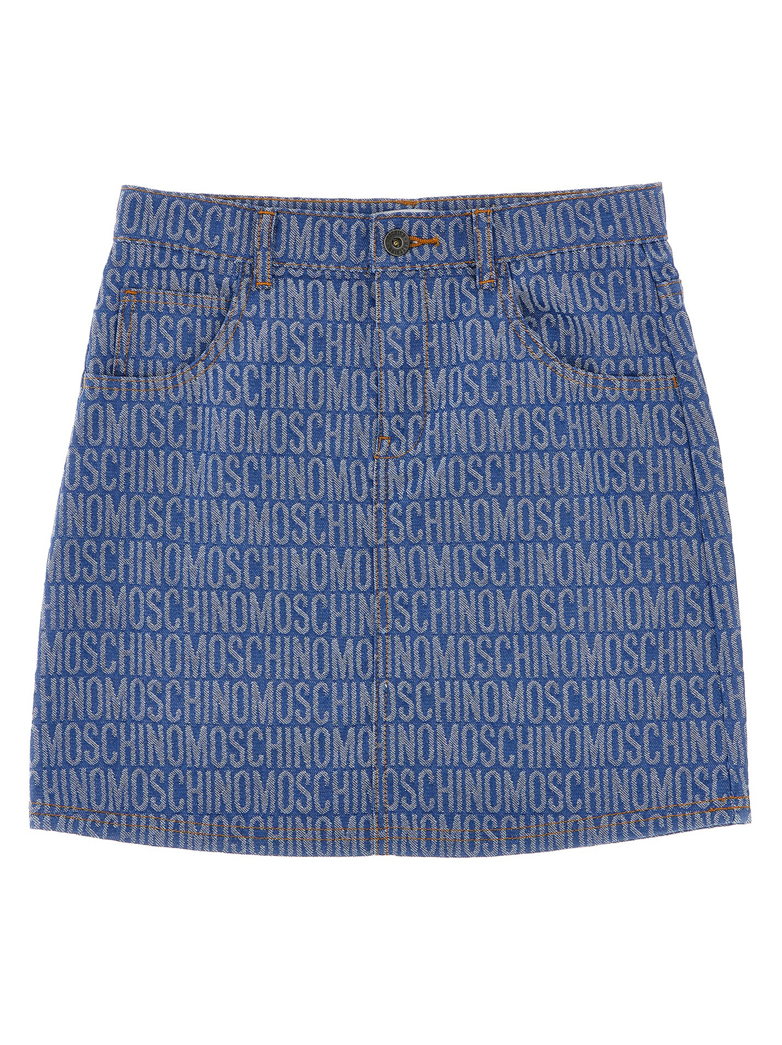 Moschino Kid Teen Logo Denim Skirt