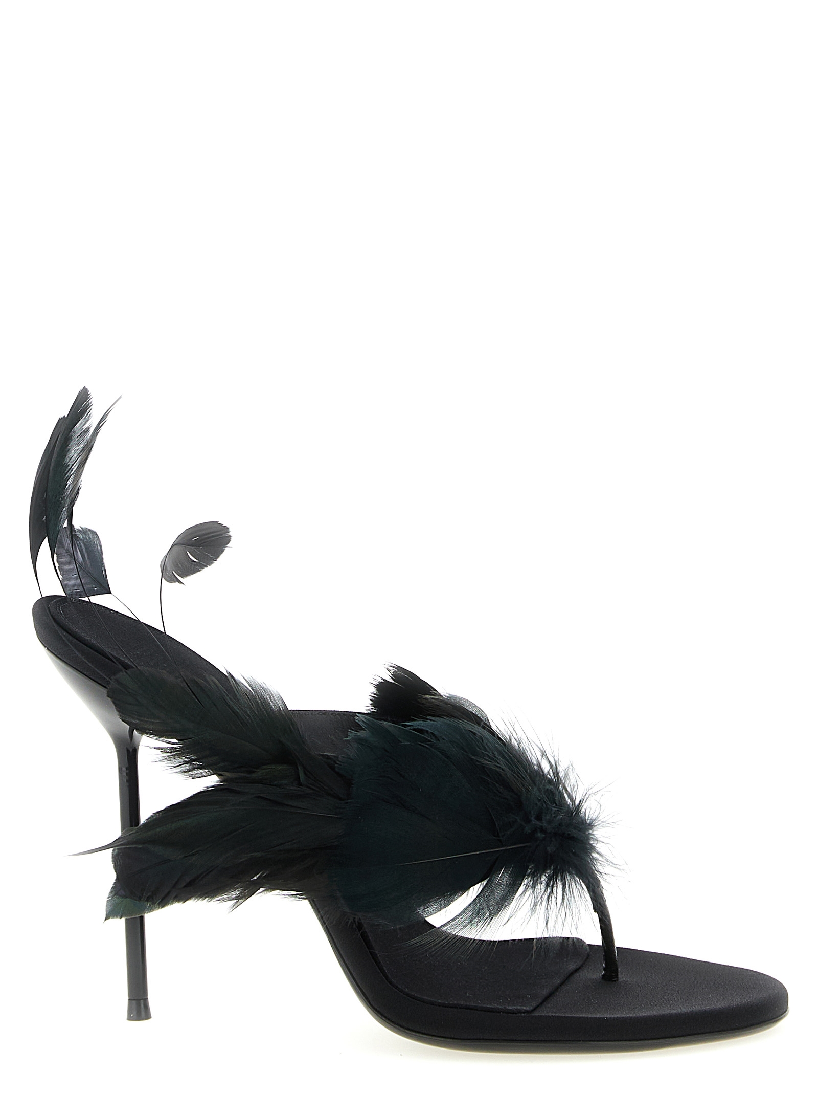 Paris Texas Lidia Feather Thong Mules
