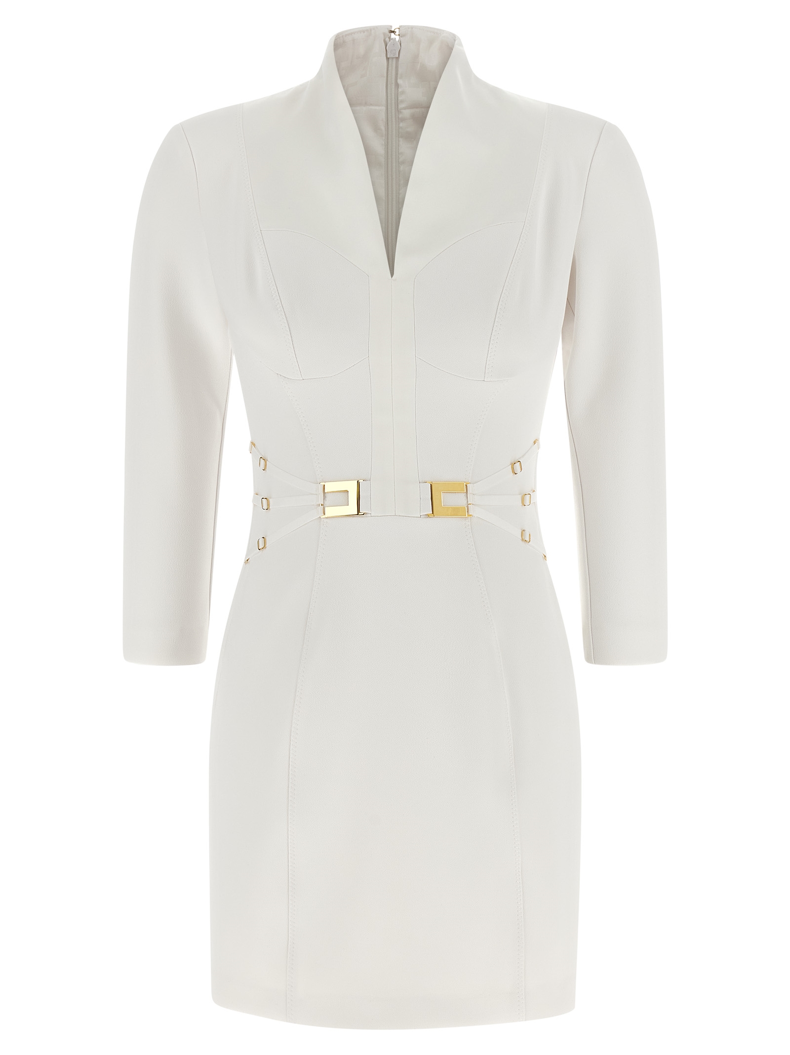 Elisabetta Franchi Logo Dress With Elastic Bands
