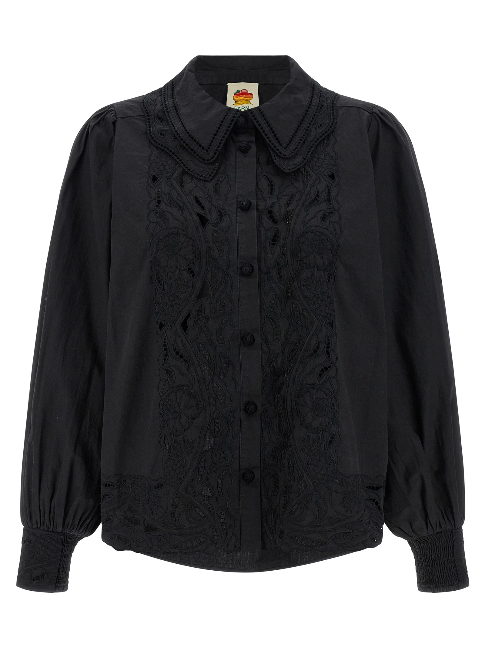 Farm Rio Black Embroidered Shirt
