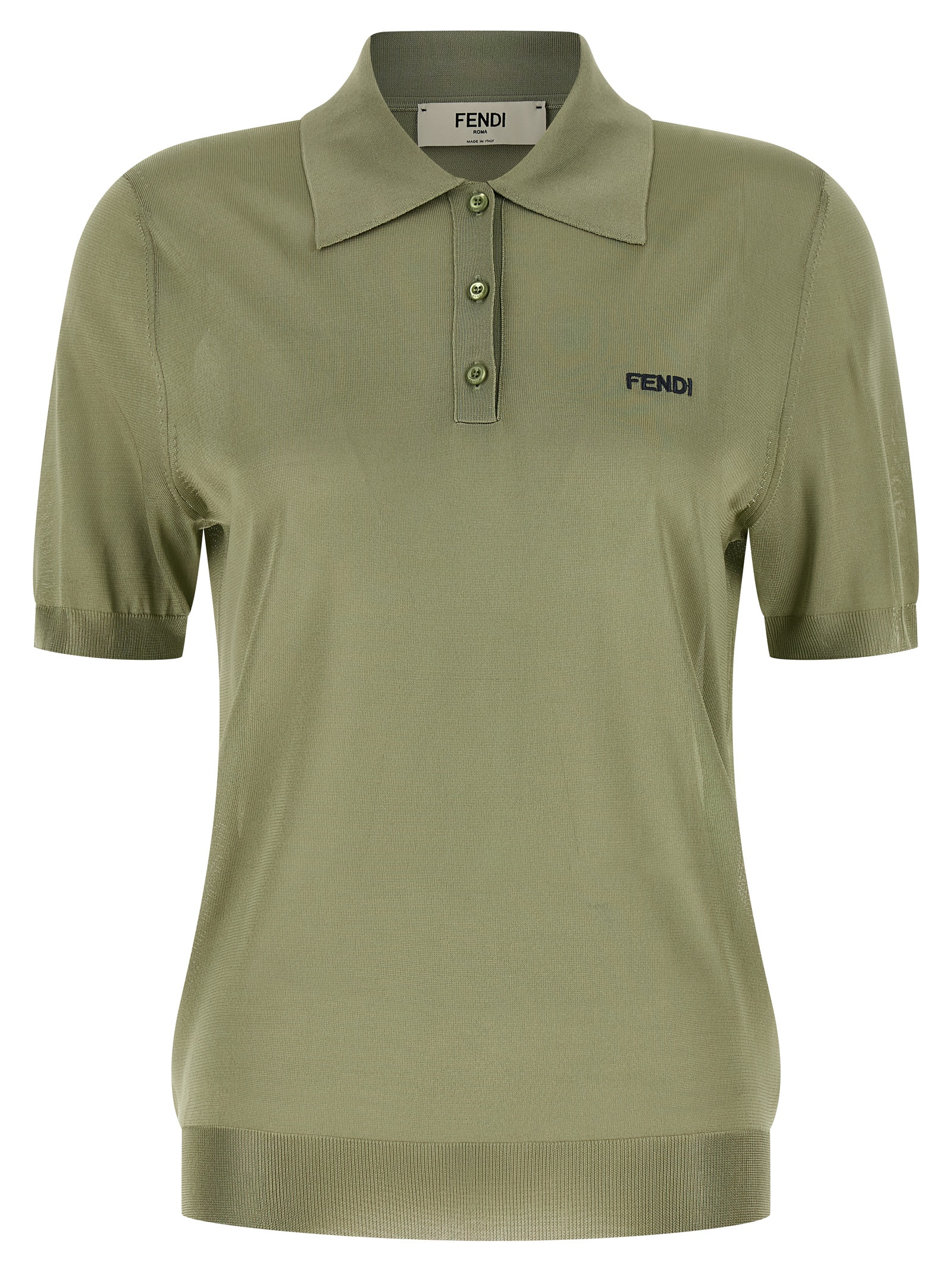 Fendi Shiny Viscose Polo Shirt