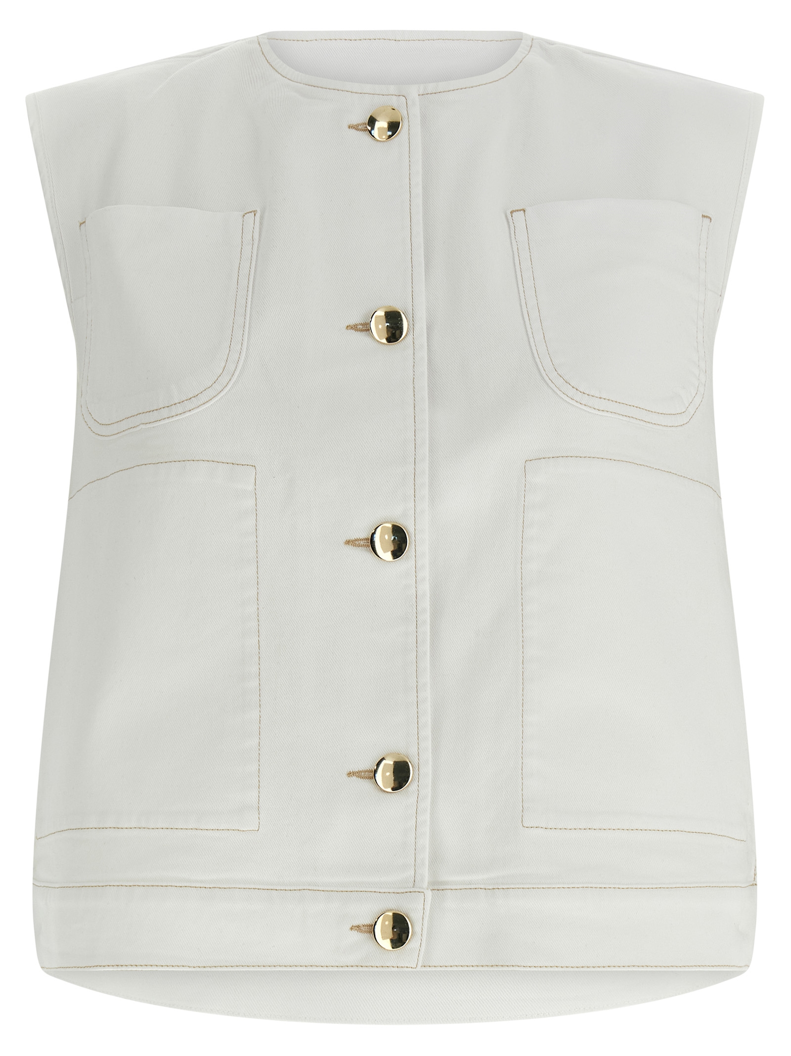 Fabiana Filippi Denim And Knit Vest