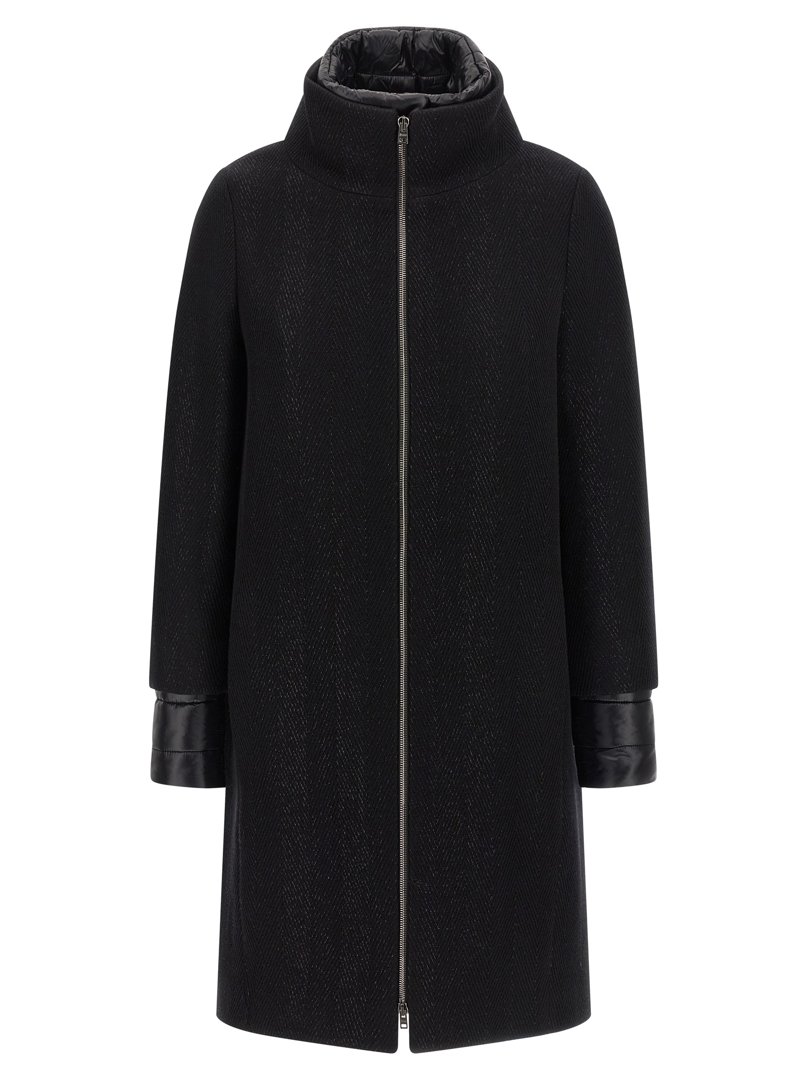 Herno Lamé Thread And Wool Coat