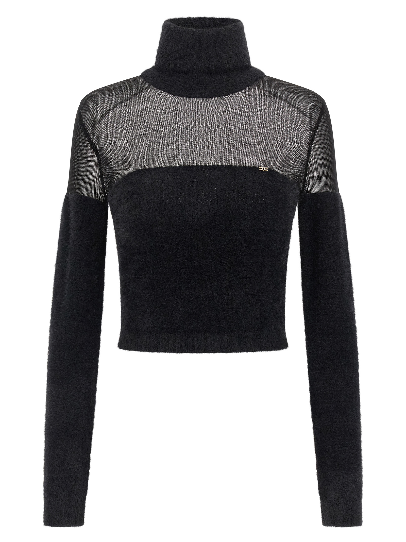Elisabetta Franchi Brushed Insert Turtleneck Sweater