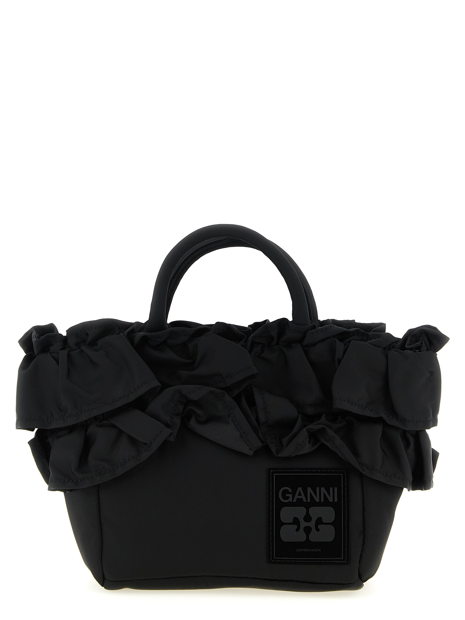 Ganni Mini Shopper Ruffle Handbag