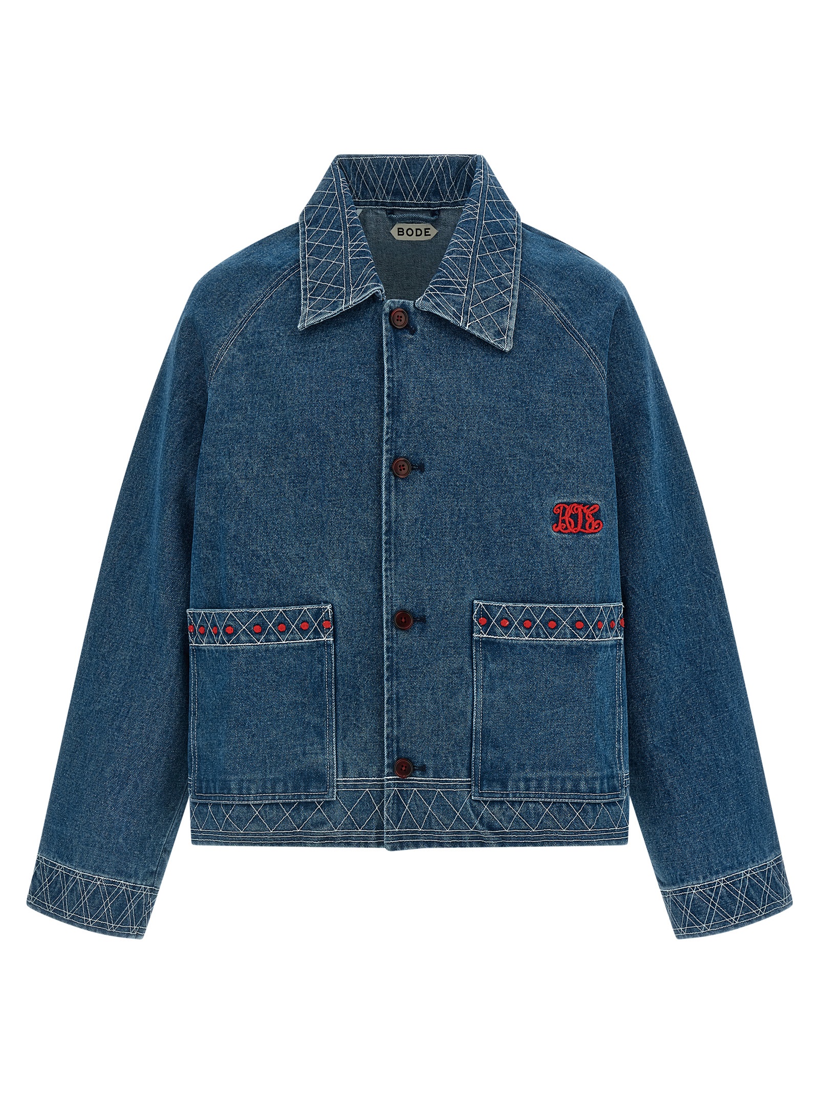 Bode Embroidery Denim Jacket