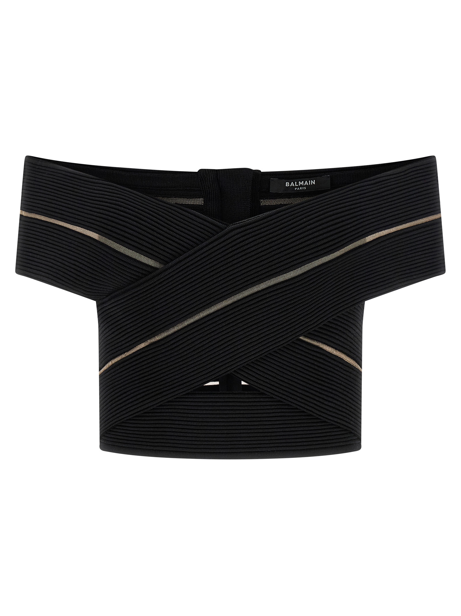 Balmain Off-the-shoulder Crop Top