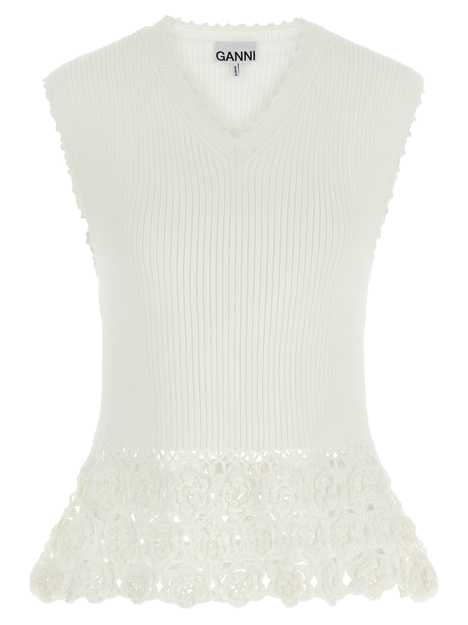 Ganni Cotton Crochet Vest