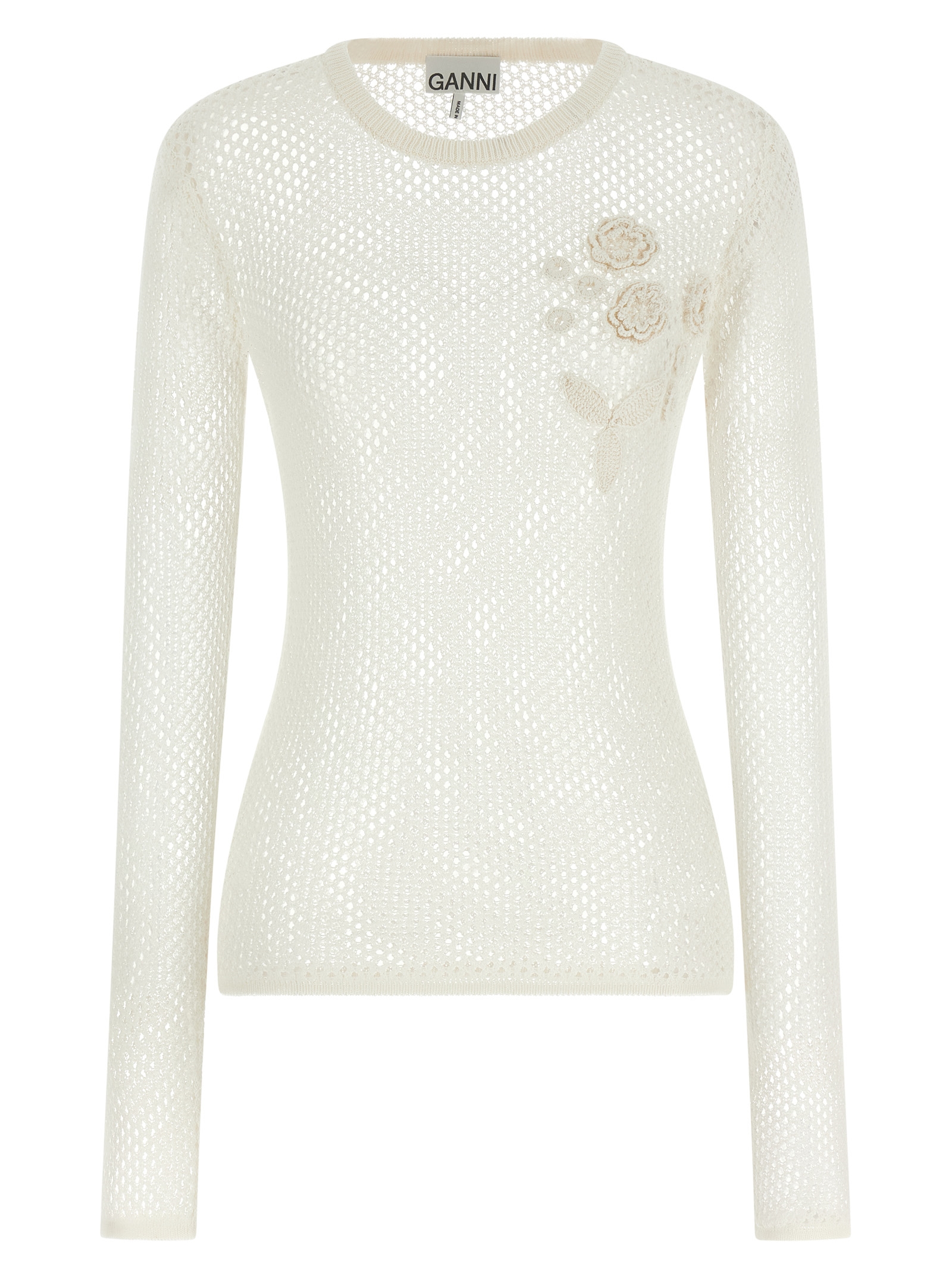 Ganni Pointelle Cotton Sweater