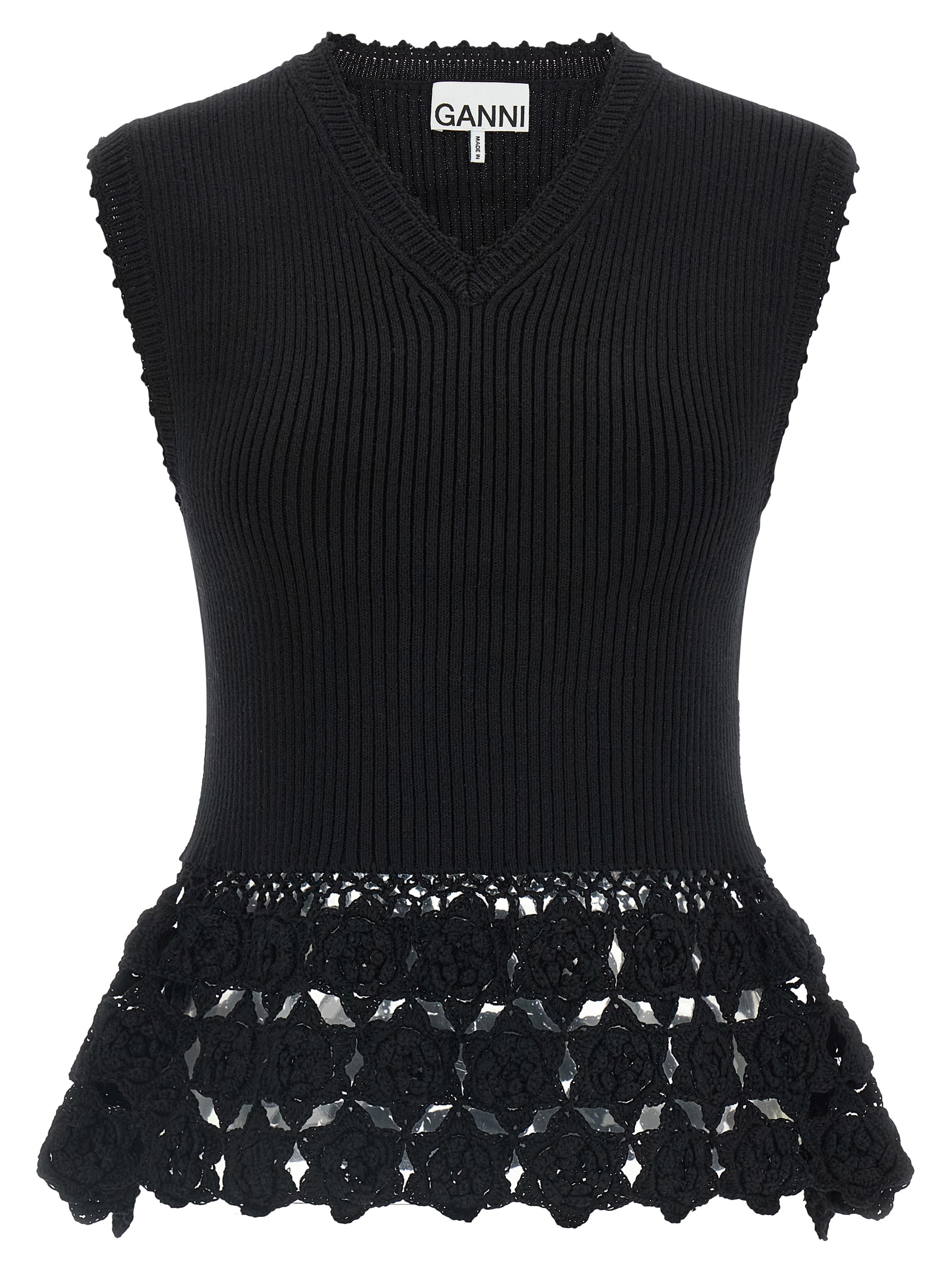 Ganni Cotton Crochet Vest
