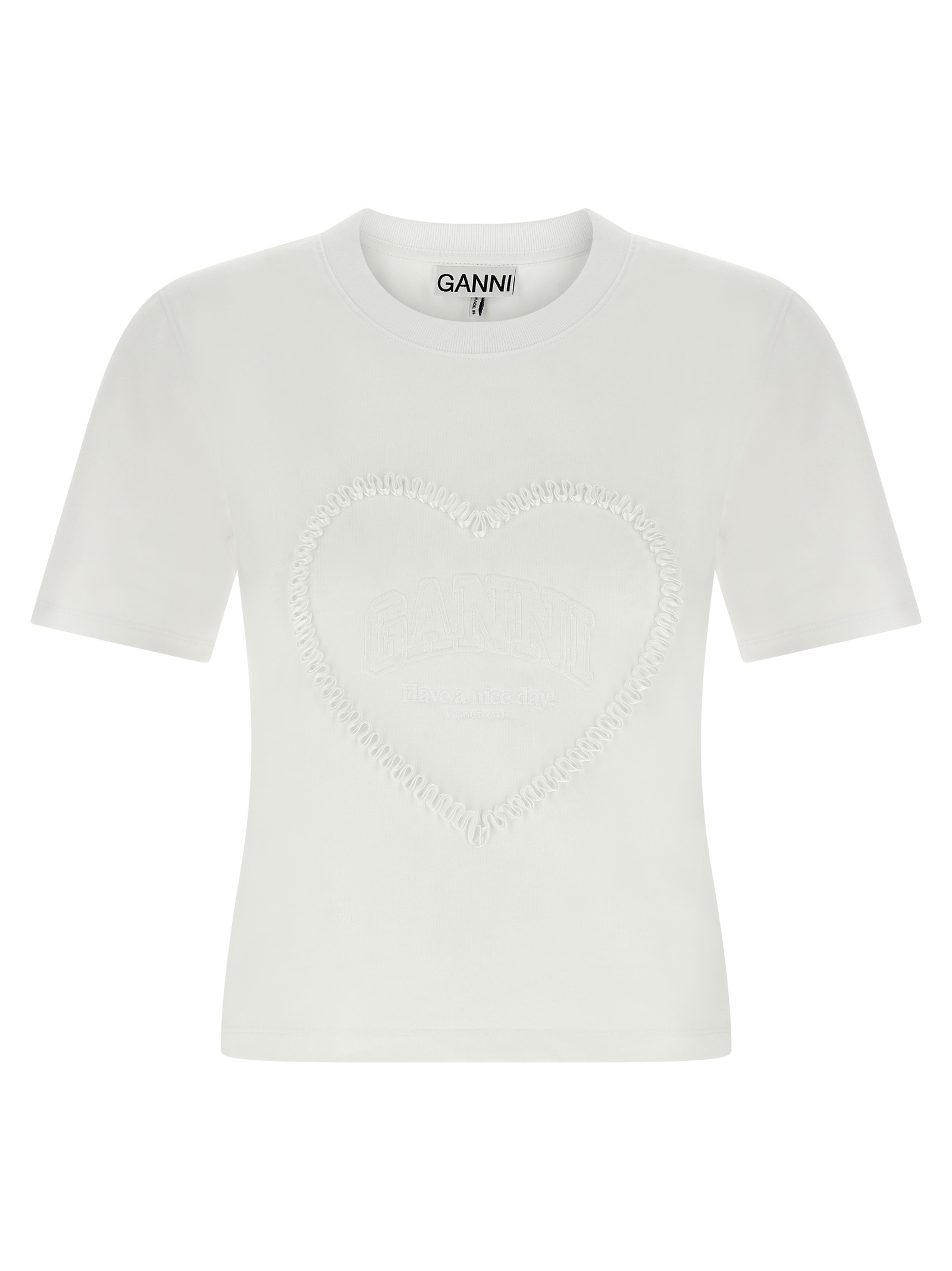 Ganni Heart Embroidery T-shirt