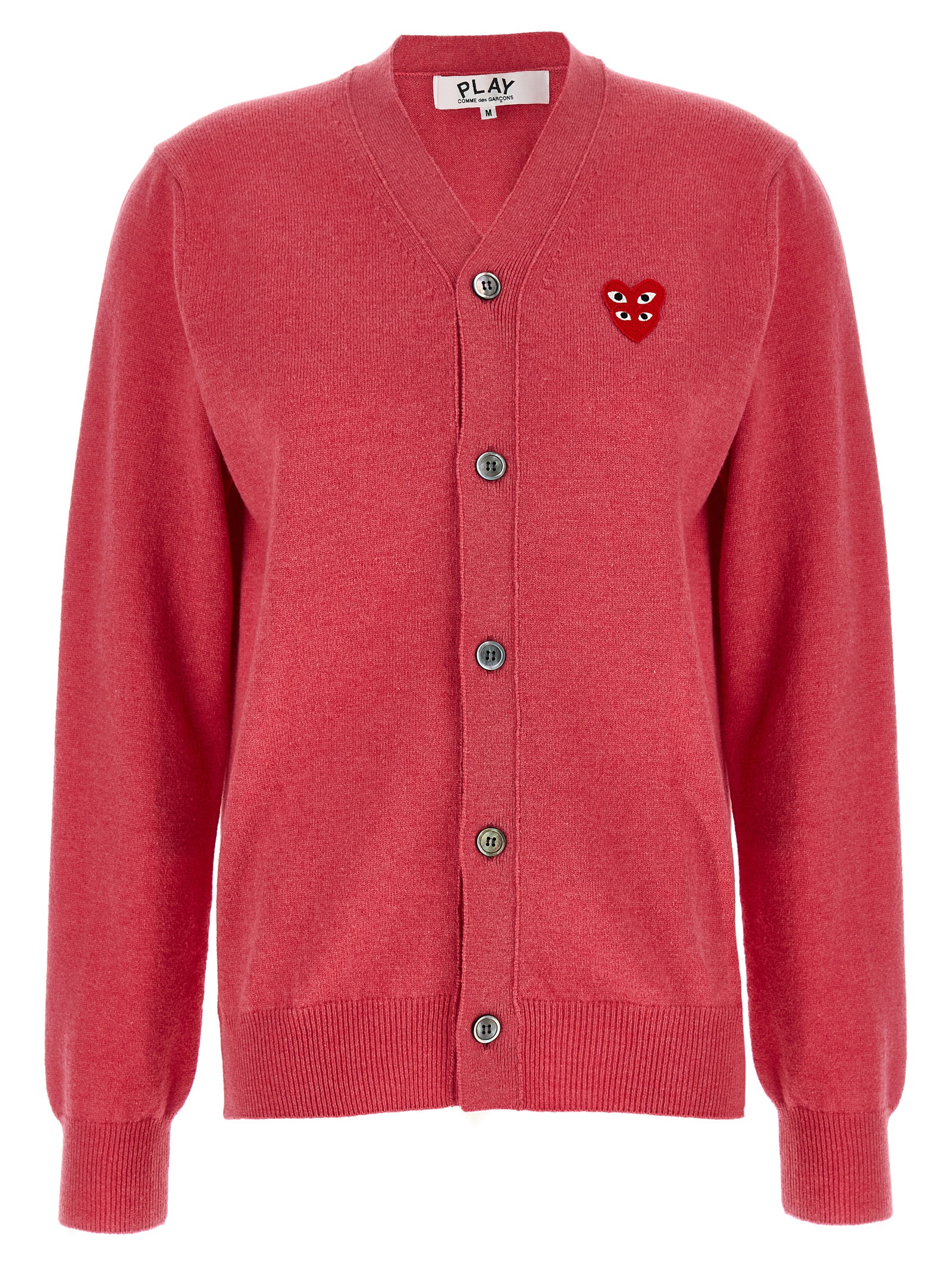Comme Des Garçons Play Double Red Emblem Cardigan