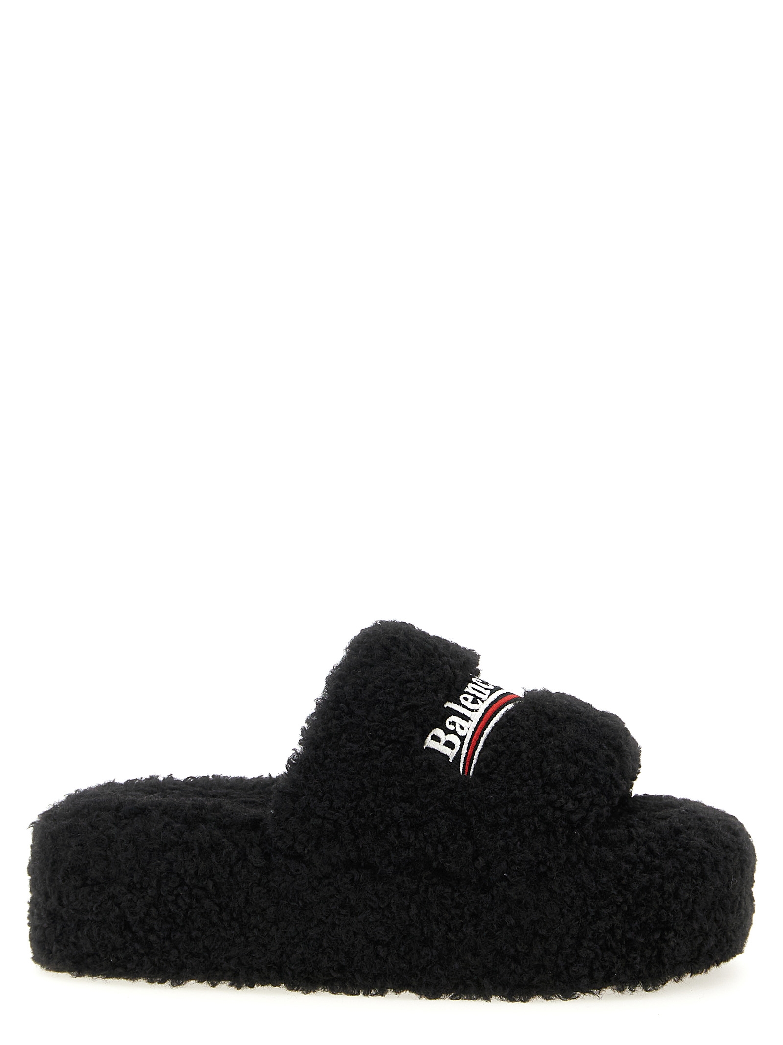 Balenciaga Furry Platform Slides