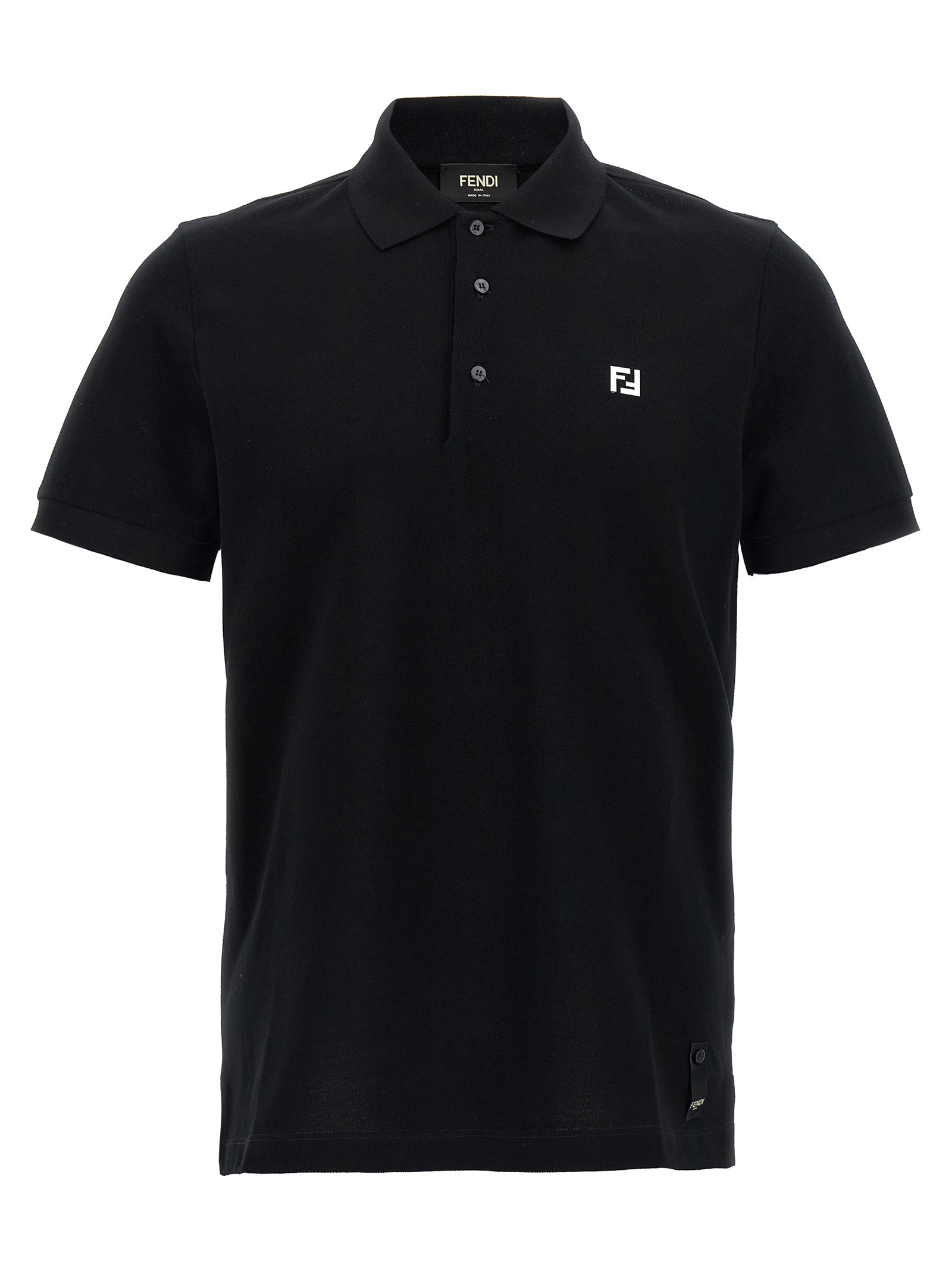 Fendi Ff Metallic Logo Polo Shirt