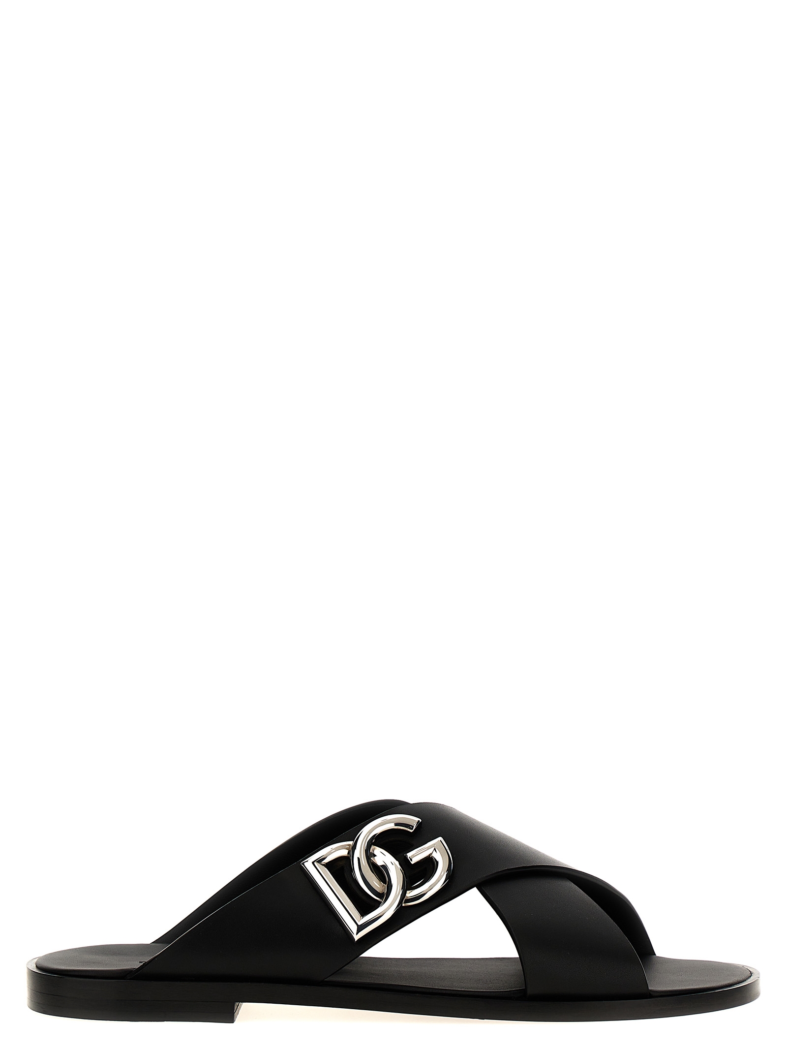 Dolce & Gabbana Logo Leather Sandals