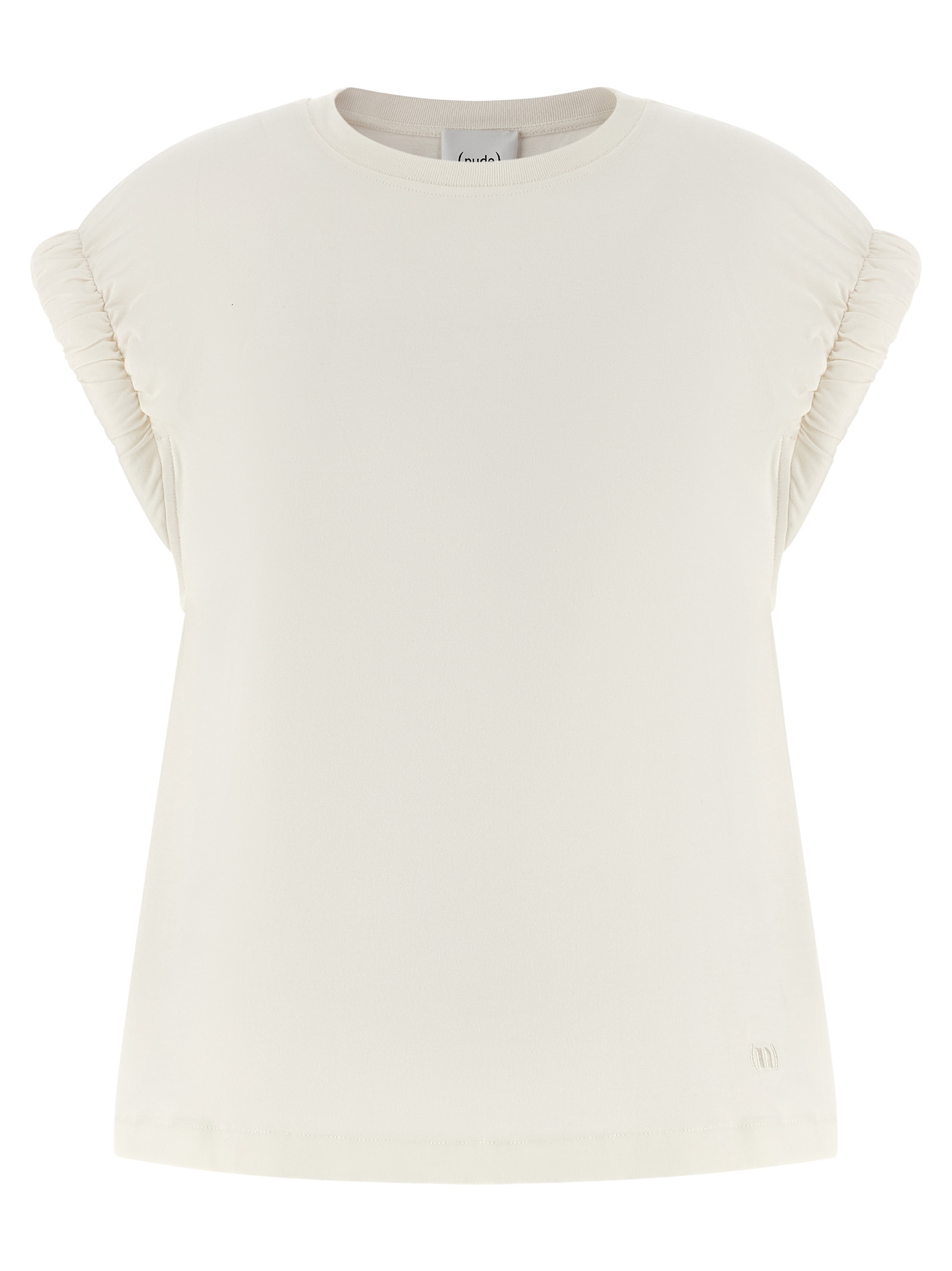 Nude Curled Sleeve T-shirt