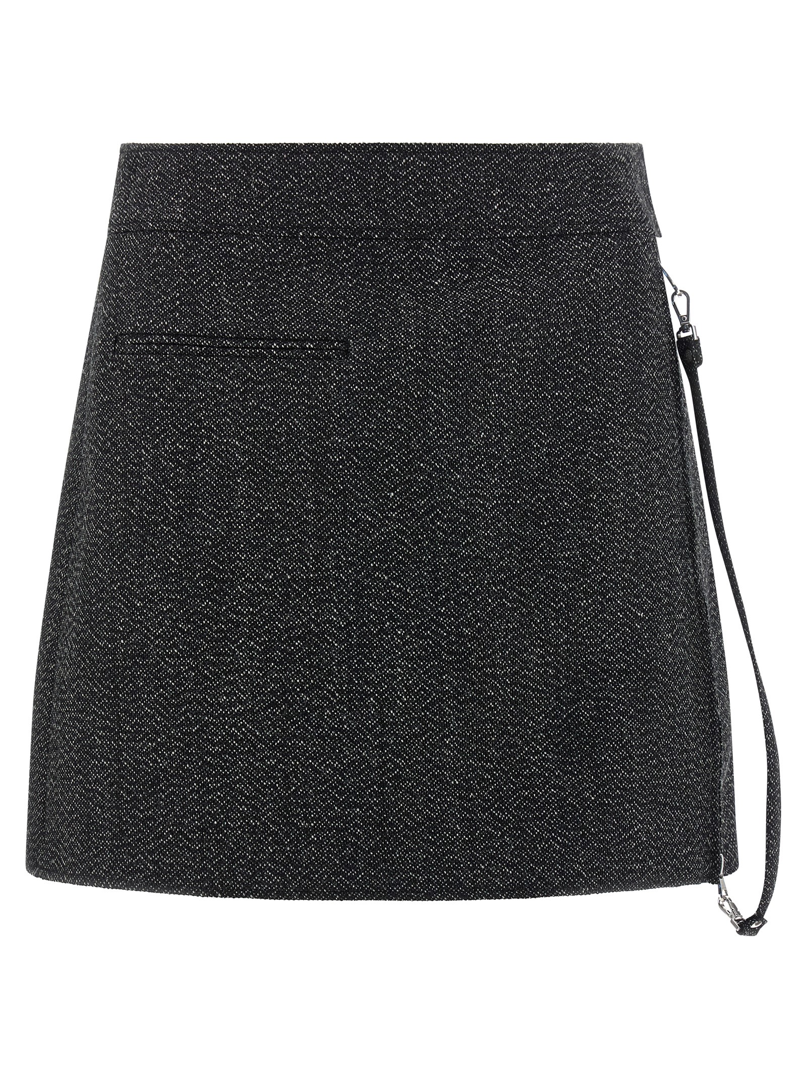 Courreges Zipped Caviar Mini Skirt