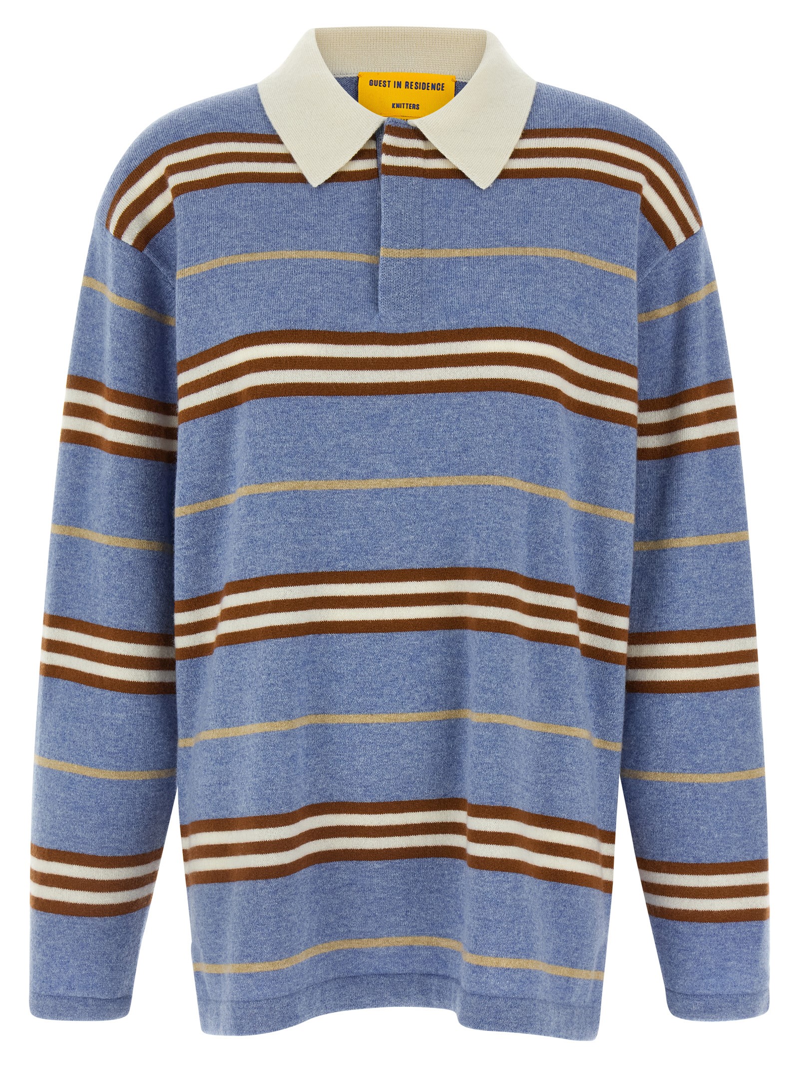 Guest In Residence Striped Rugby Polo Shirt