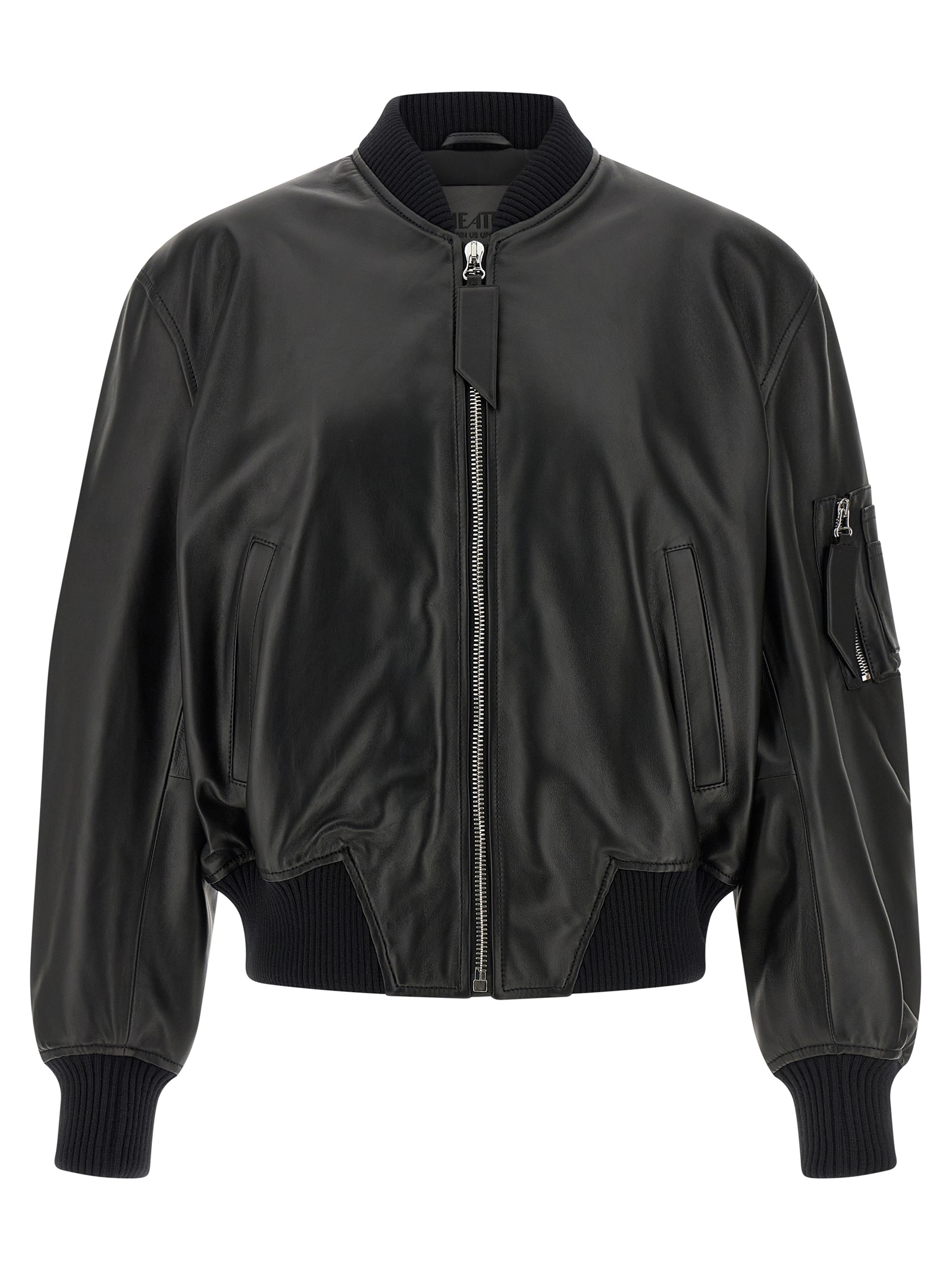 The Attico Leather Bomber Jacket